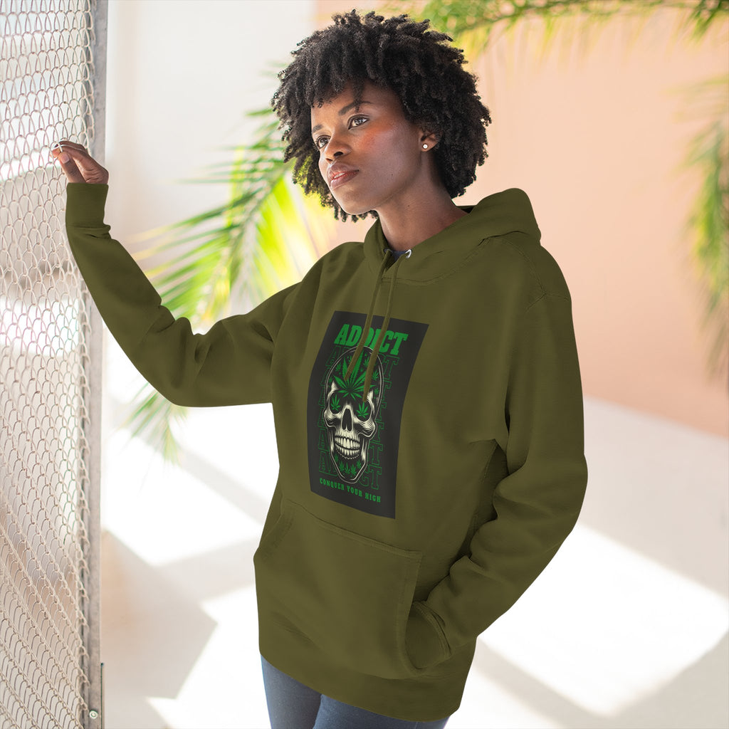 Skull & Snake Hoodie — "Addict" Graphic Pullover