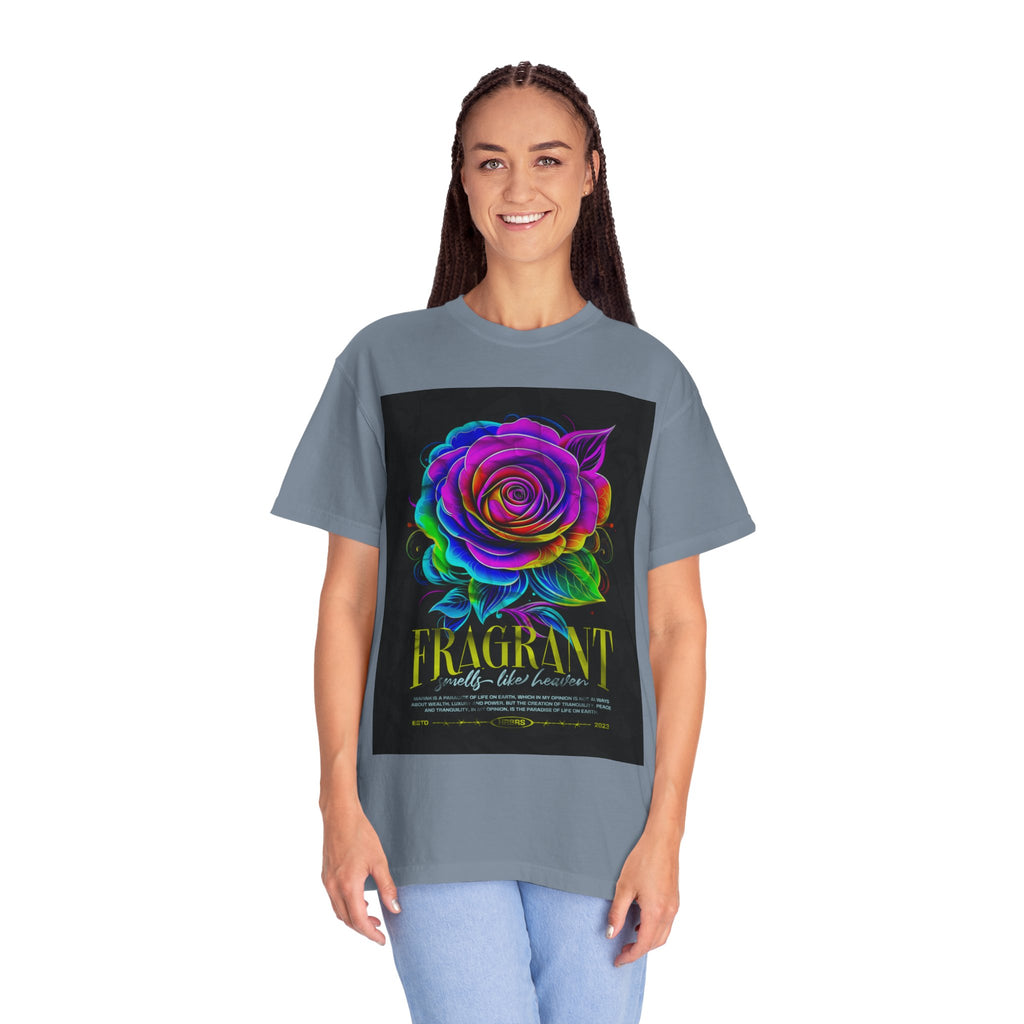Fragrant Rainbow Rose T-Shirt — Vibrant Floral Graphic Tee