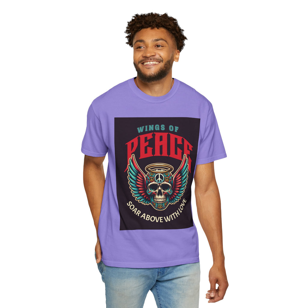 Wings of Peace Skull T-Shirt — "Soar Above With Love" Vintage Graphic Tee