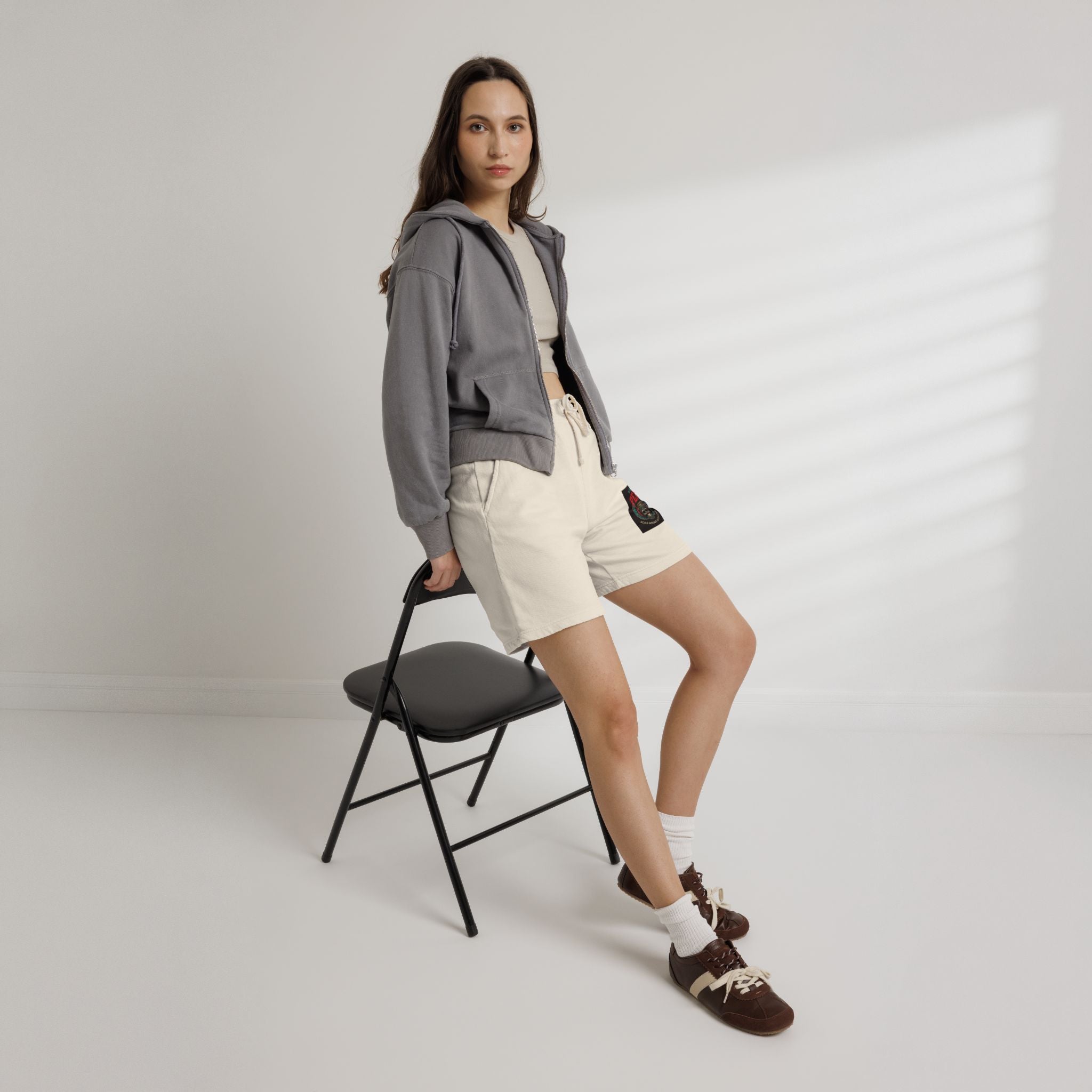 Fleece Sweat Shorts — 'House of Perks' Vintage Patch Lounge Shorts