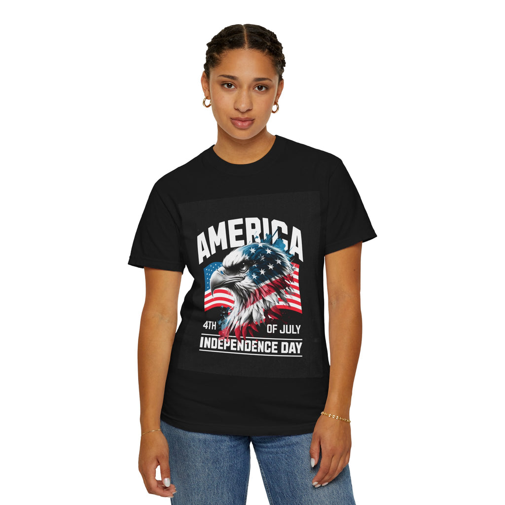 Independence Day T-shirt — 'America' Eagle Flag 4th of July Tee