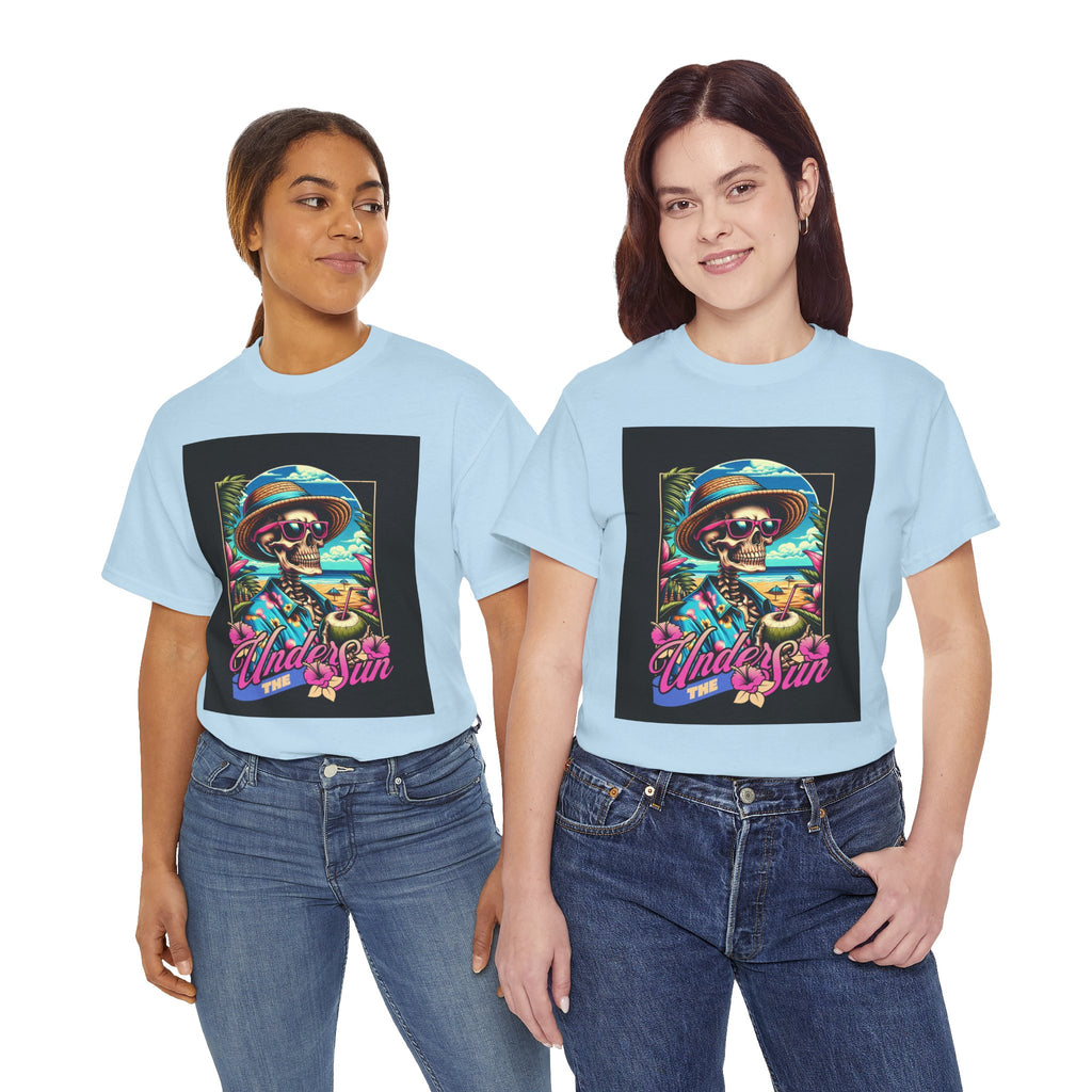 Skull Beach Tee — "Under the Sun" Retro Surf Graphic T-Shirt