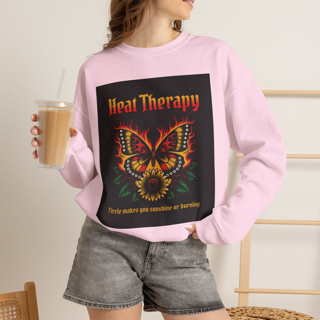 Heat Therapy Crewneck Sweatshirt — Butterfly Flame Graphic