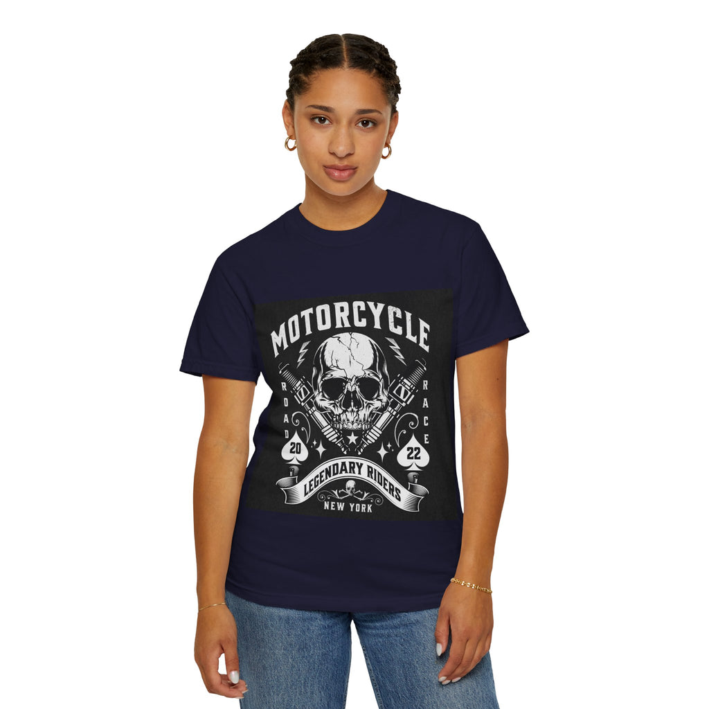 Motorcycle Skull Tee — "Legendary Riders" Vintage Biker Graphic T-Shirt