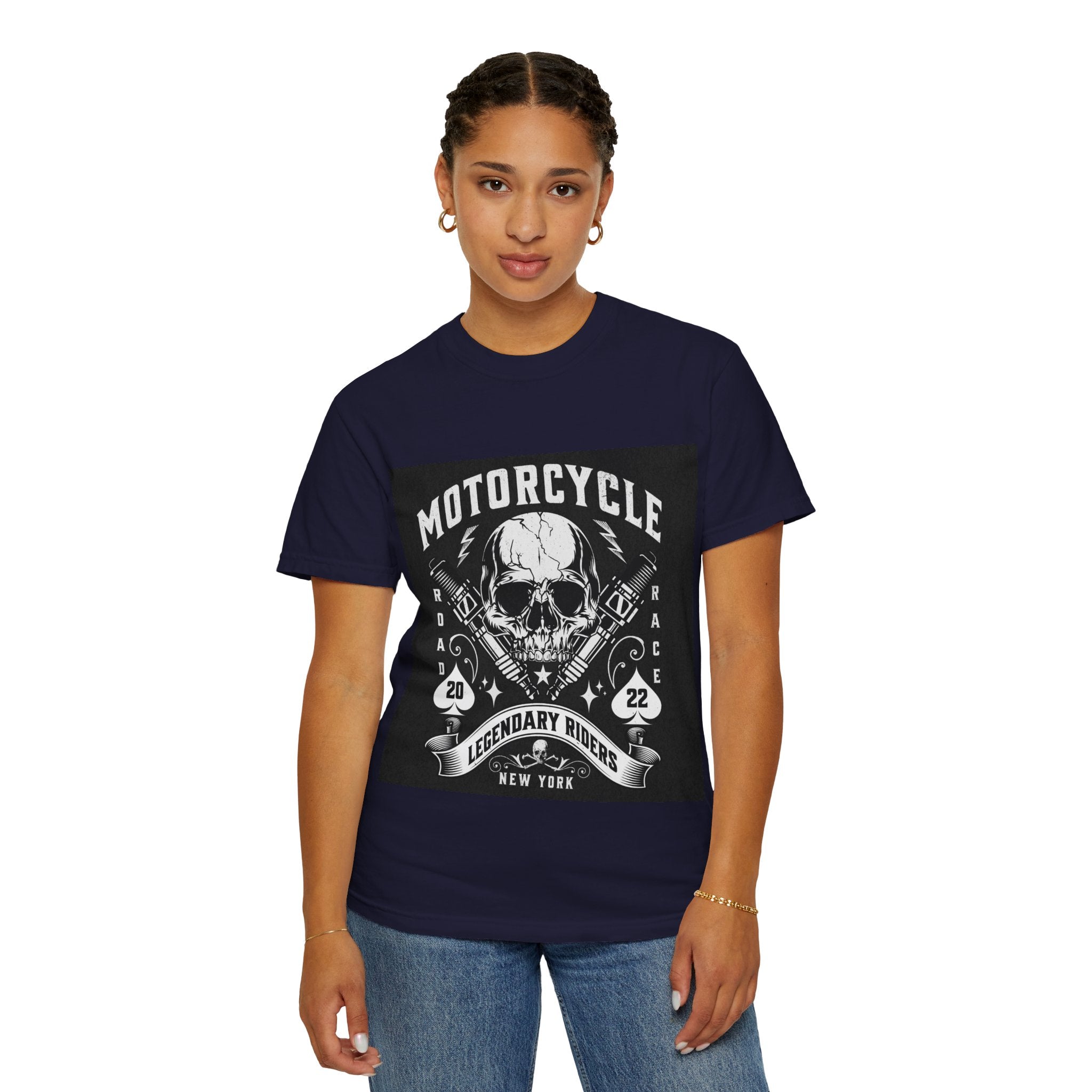 Motorcycle Skull Tee — "Legendary Riders" Vintage Biker Graphic T-Shirt