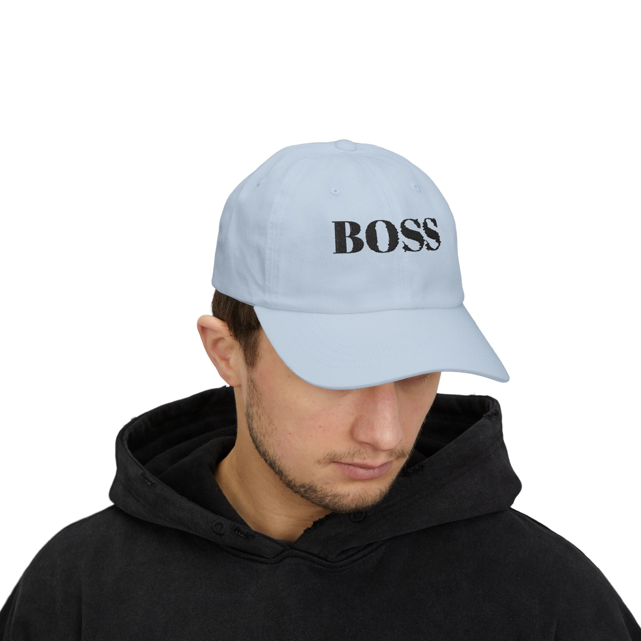 BOSS Embroidered Dad Cap - Classic White Baseball Hat