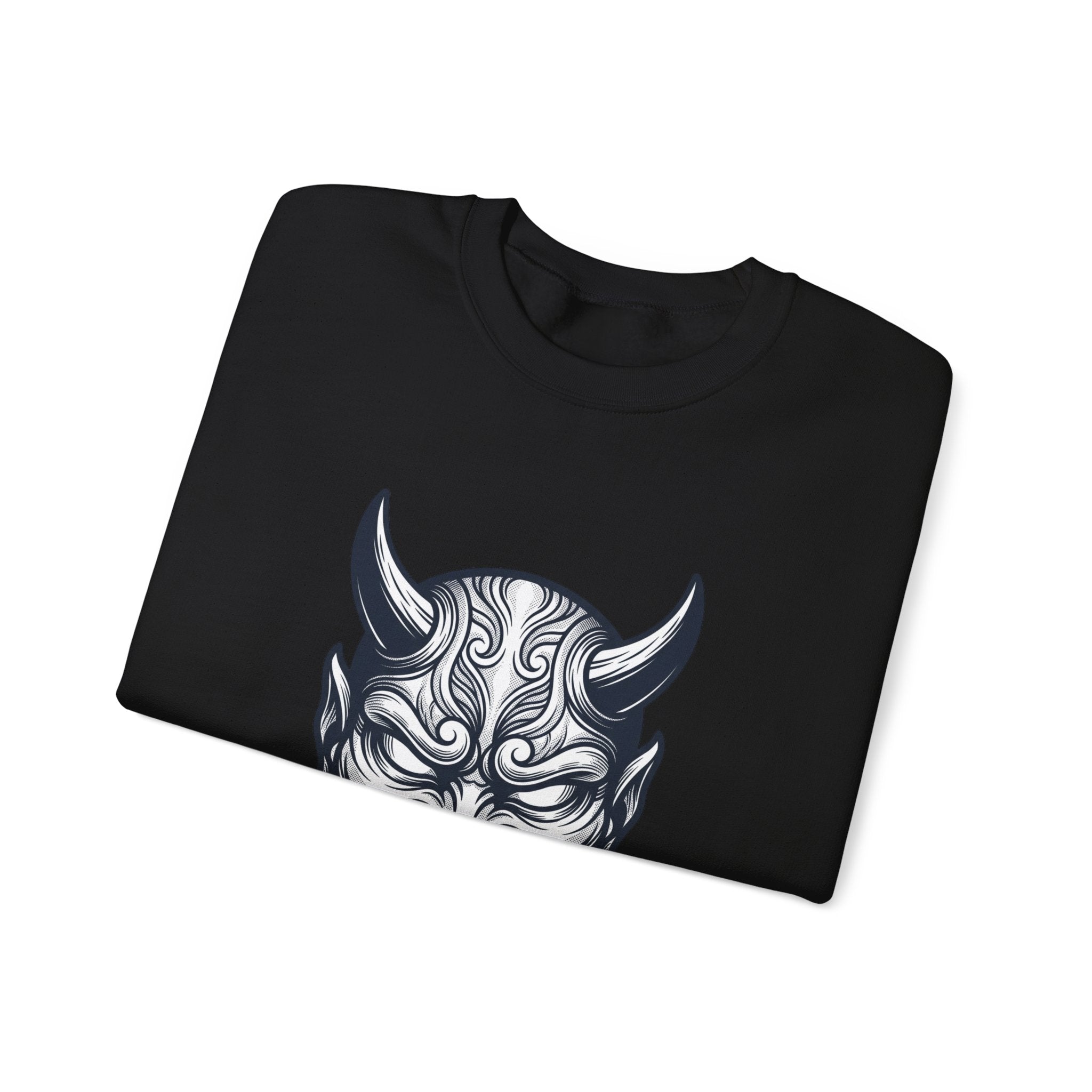 Hannya Mask Crewneck Sweatshirt | Traditional Tattoo-Inspired, Flash-Style