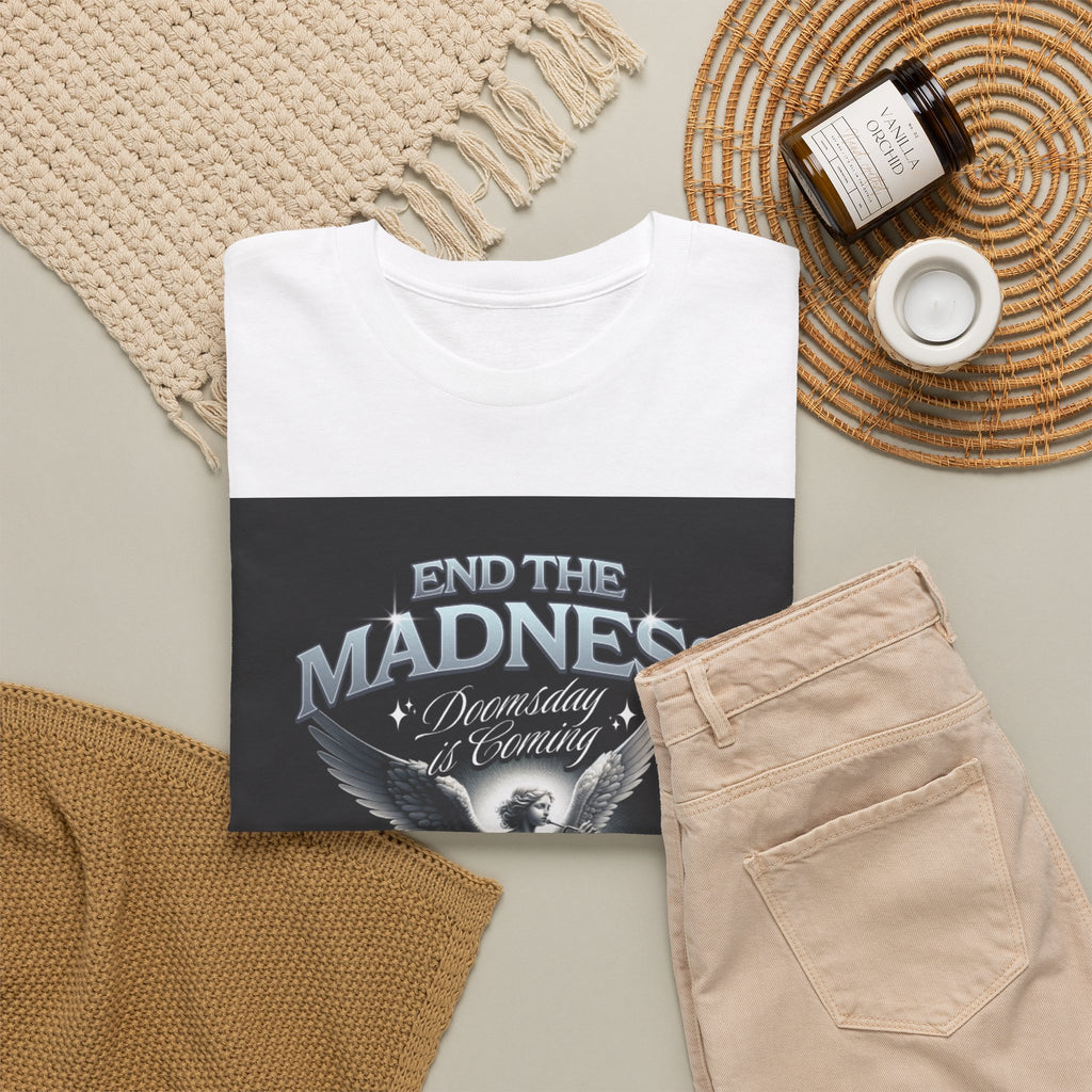 End the Madness Angel Graphic Tee — Vintage Gothic Band-Style T-Shirt