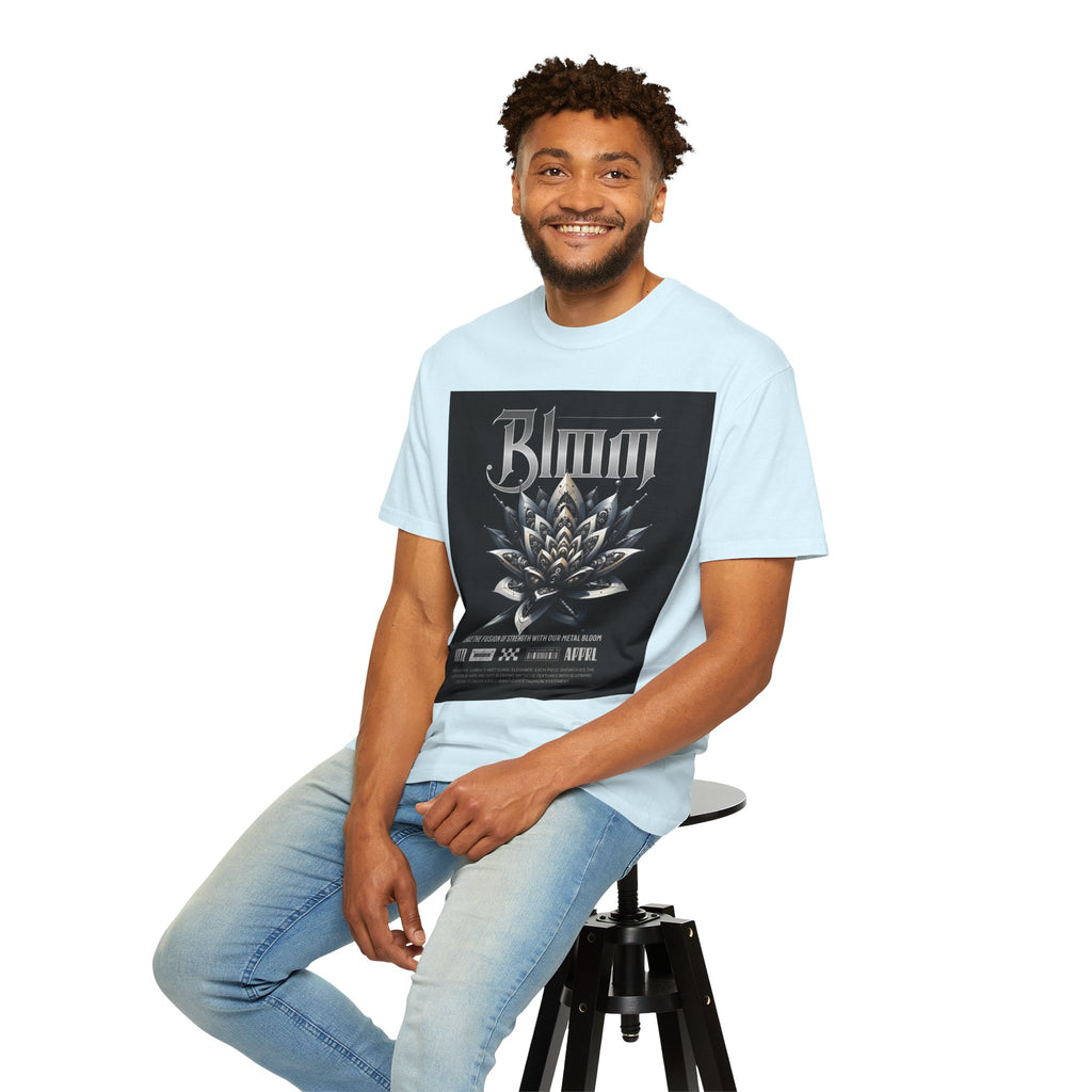 Metal Lotus Graphic T-Shirt — "Bloom" Gothic Band Poster Tee