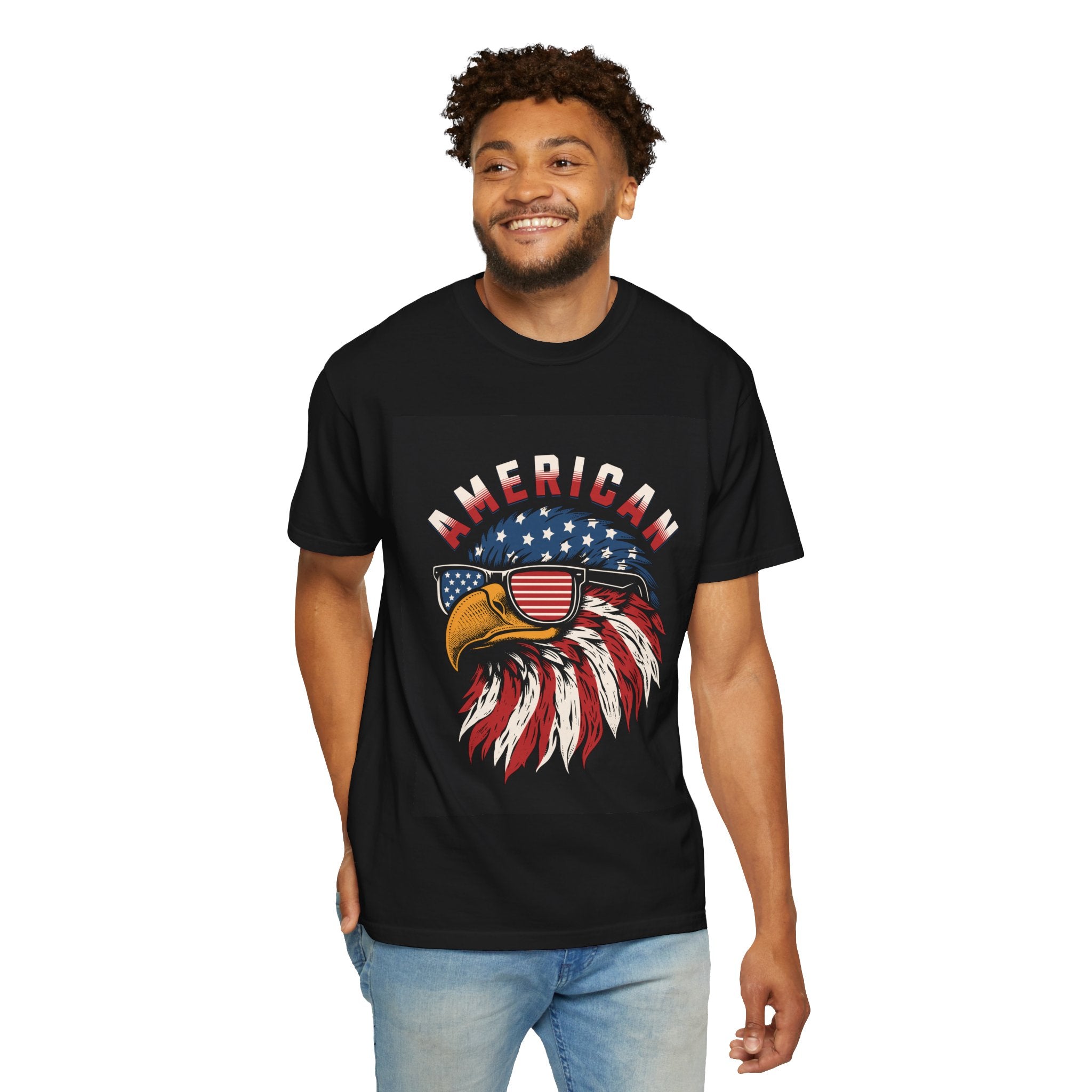 American Eagle Sunglasses T-Shirt — Patriotic USA Flag Graphic