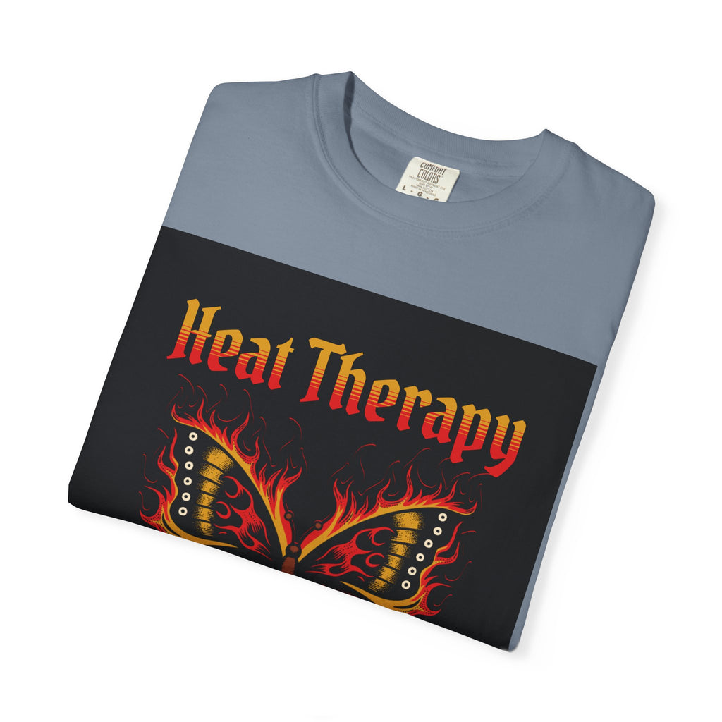 Heat Therapy Butterfly T-Shirt — Retro Floral Sunflower Design