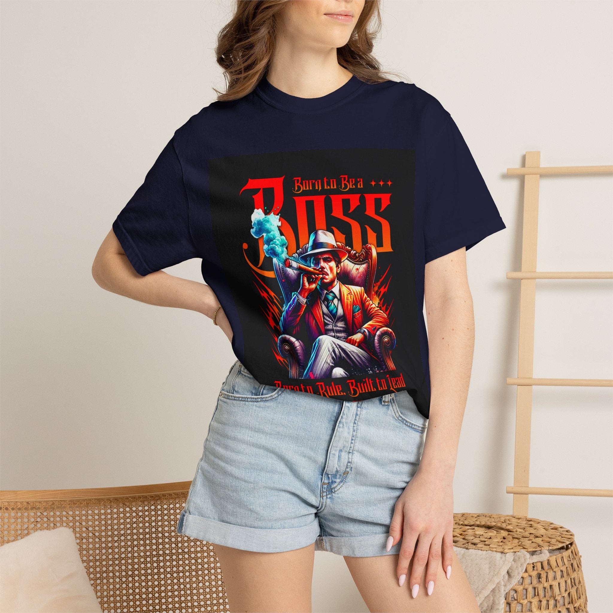 Boss Vintage Graphic T-Shirt — "Born to Be a Boss" Retro Mafia Design