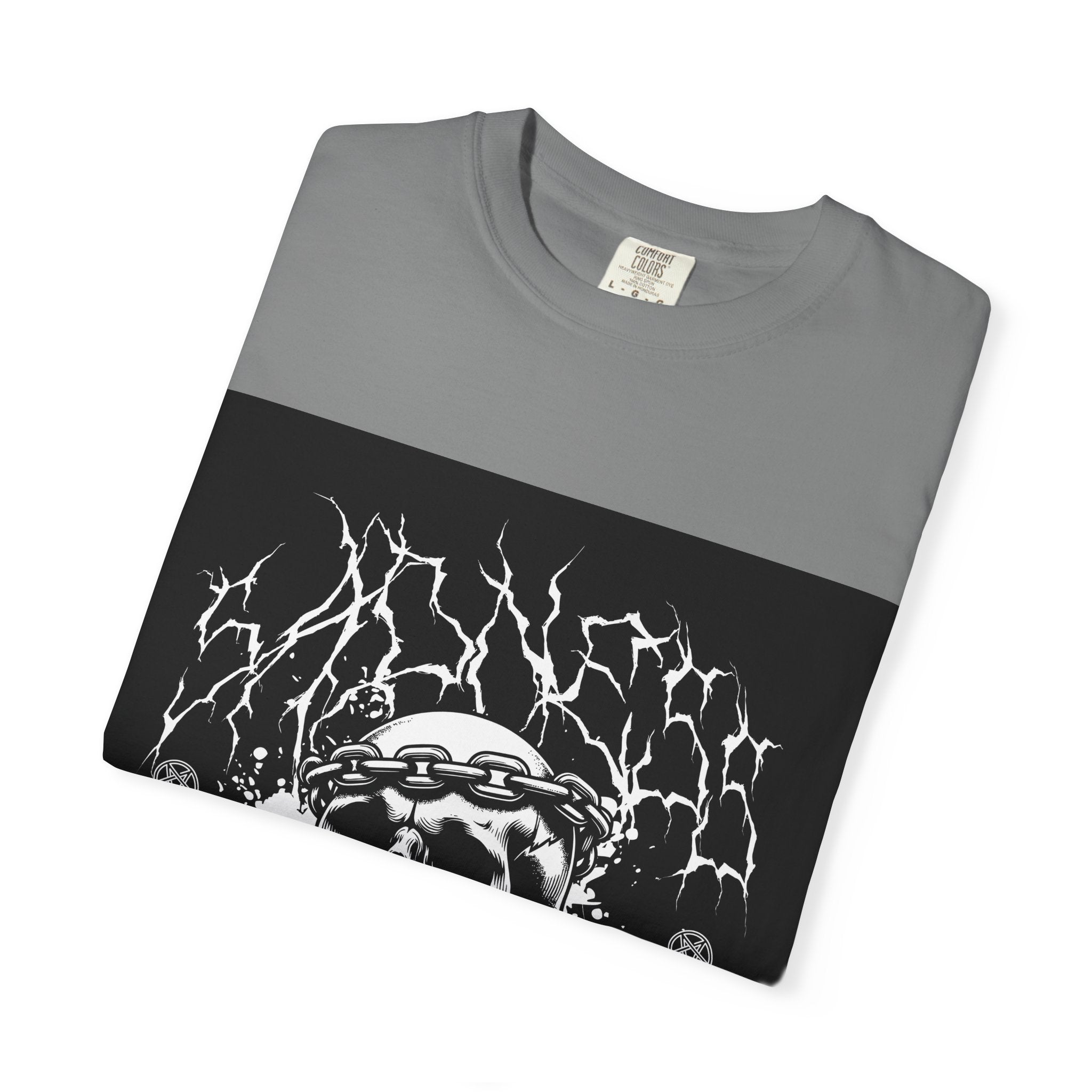 Graphic T-Shirt — 'Break a Path Through the Darkness' Skull Lightning Design