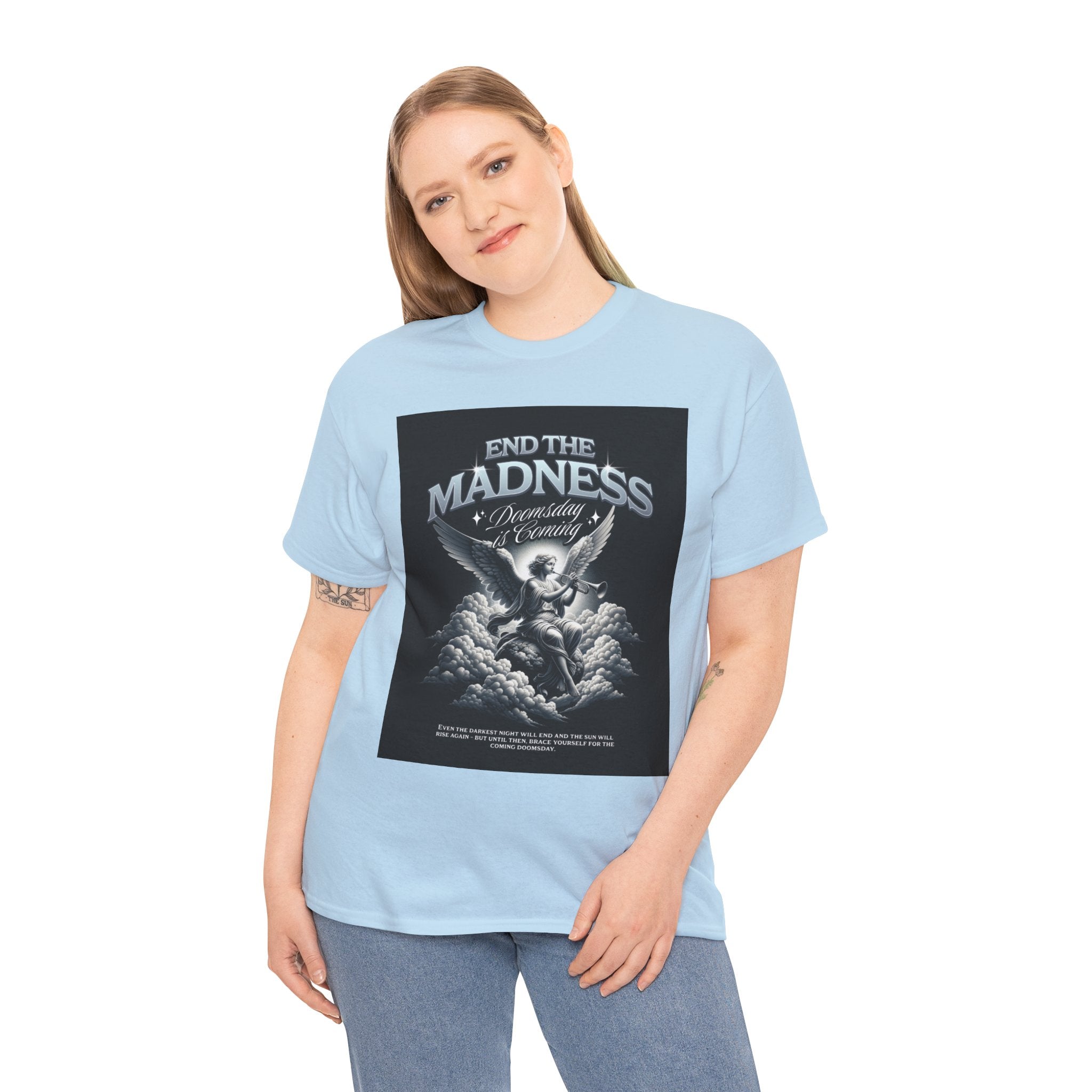 End the Madness Angel Graphic Tee — Vintage Gothic Band-Style T-Shirt