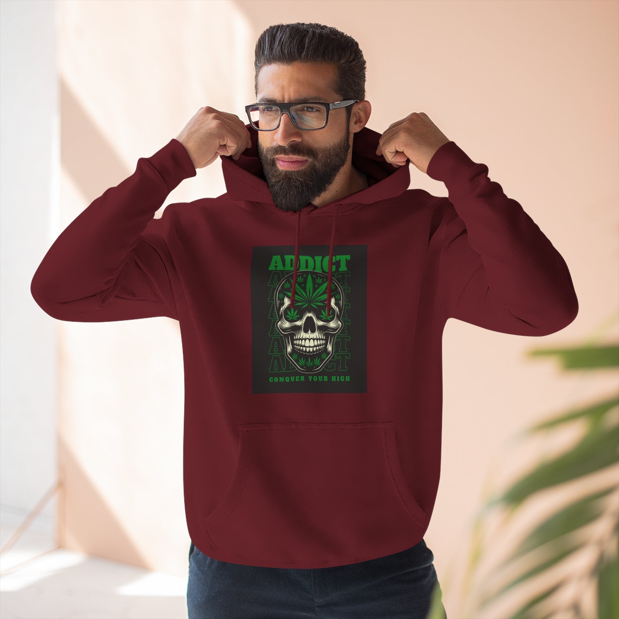 Skull & Snake Hoodie — "Addict" Graphic Pullover