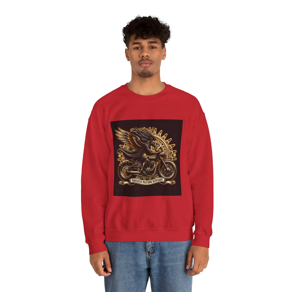 Motorcycle Eagle Crewneck Sweatshirt – "Liberty Rider" Vintage Biker Graphic