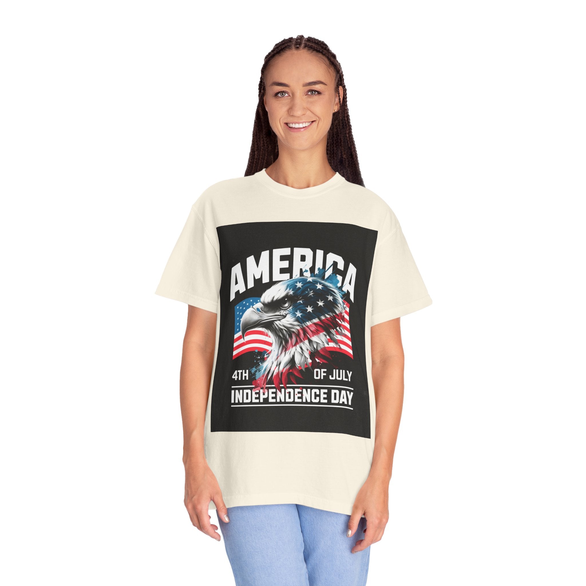 Independence Day T-shirt — 'America' Eagle Flag 4th of July Tee
