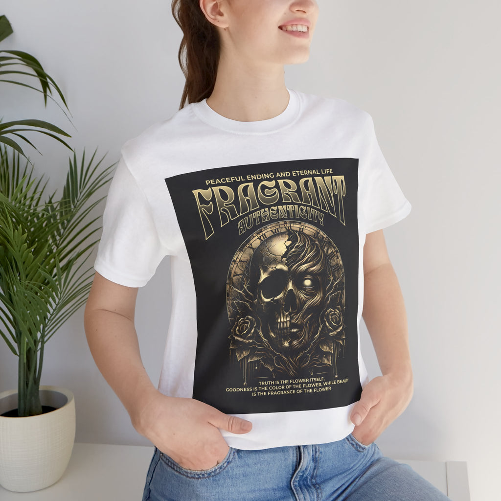 Skull & Roses Graphic Tee — "Fragrant" Vintage Gothic Band Shirt