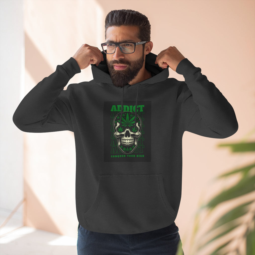 Skull & Snake Hoodie — "Addict" Graphic Pullover