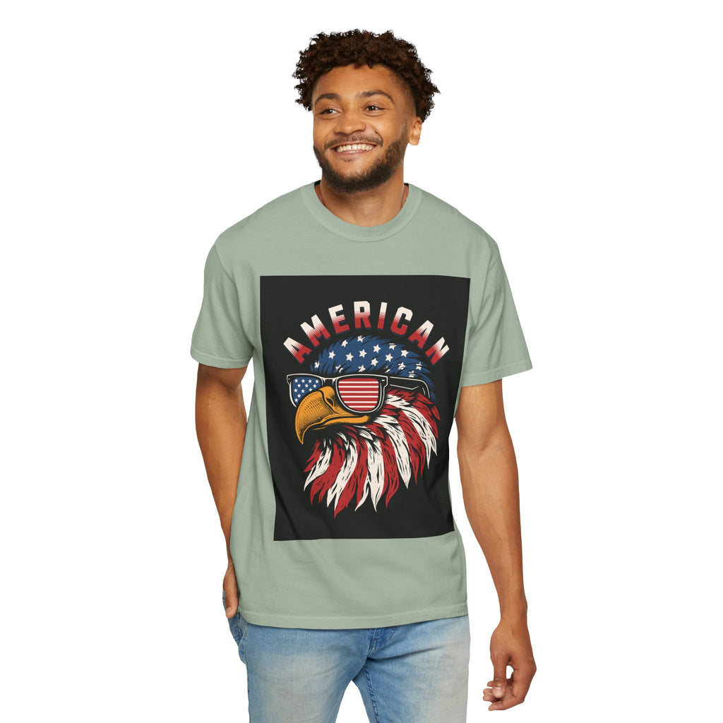 American Eagle Sunglasses T-Shirt — Patriotic USA Flag Graphic