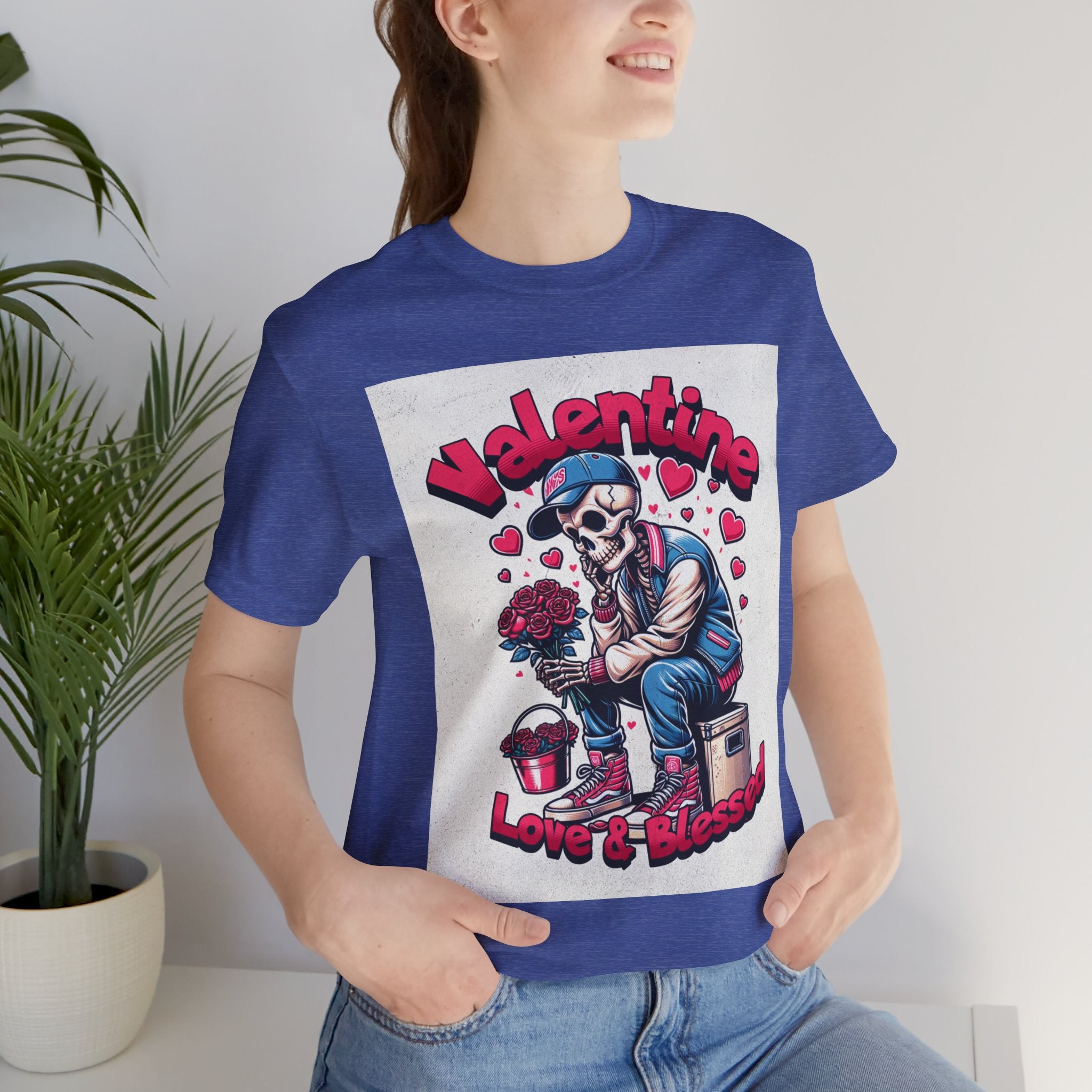 Valentine Skull T-Shirt – "Love & Blessed" Gothic Valentine Tee