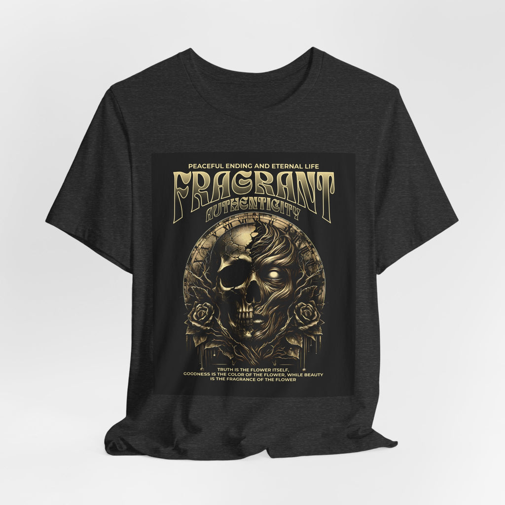 Skull & Roses Graphic Tee — "Fragrant" Vintage Gothic Band Shirt