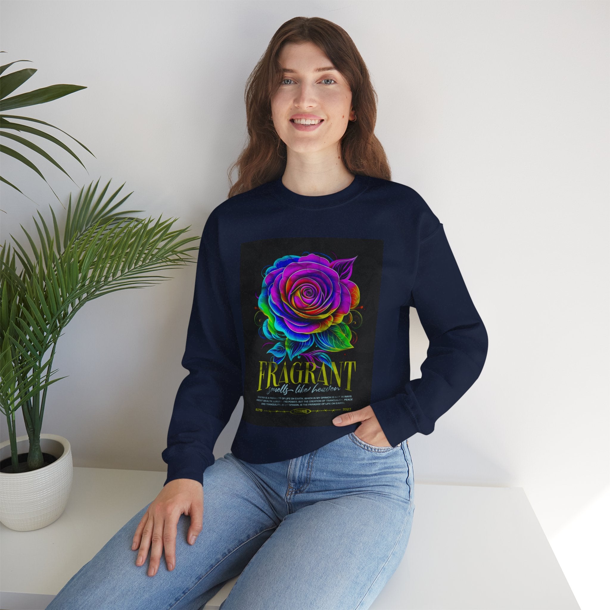 Fluorescent Rose “Fragrant” Crewneck Sweatshirt