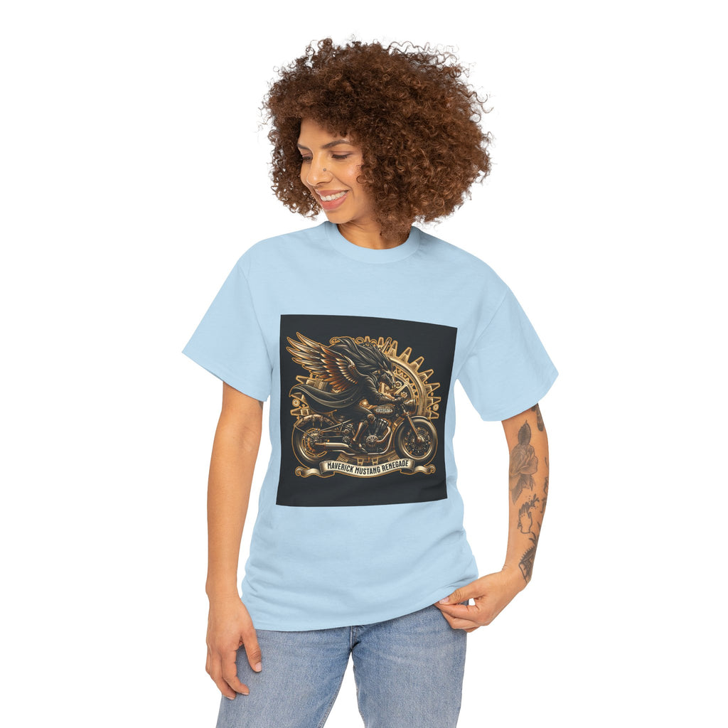 Vintage Winged Motorcycle Tee — "Ride Forever, Ride Free" Biker T-Shirt