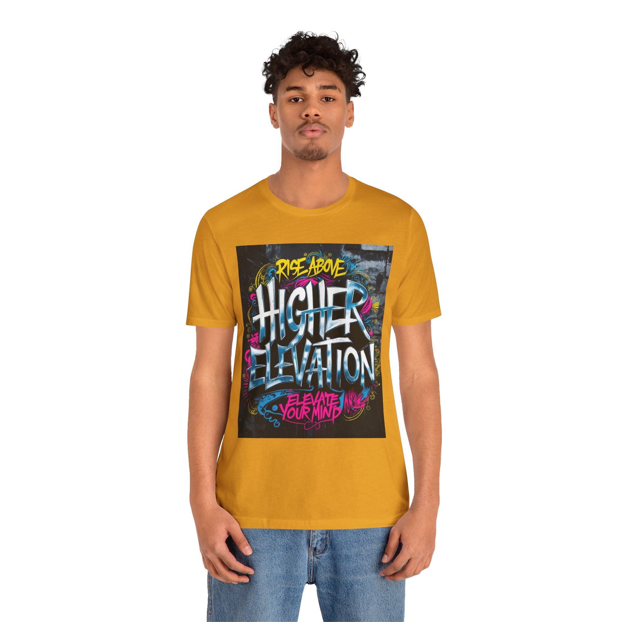 Higher Elevation Graffiti T-Shirt — "Rise Above, Elevate Your Mind"