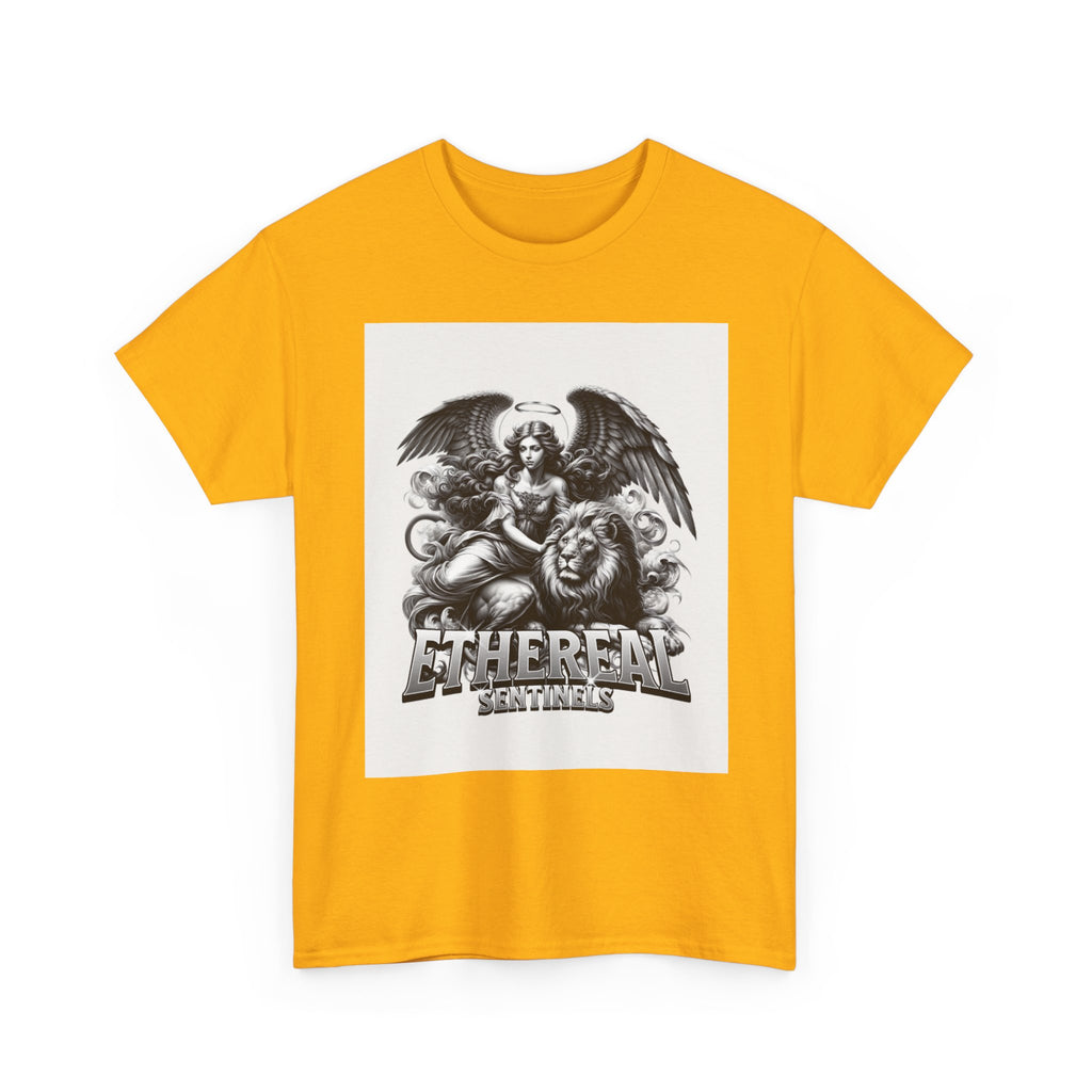 Angel & Lion Graphic Tee — "Ethereal" Vintage Gothic Streetwear