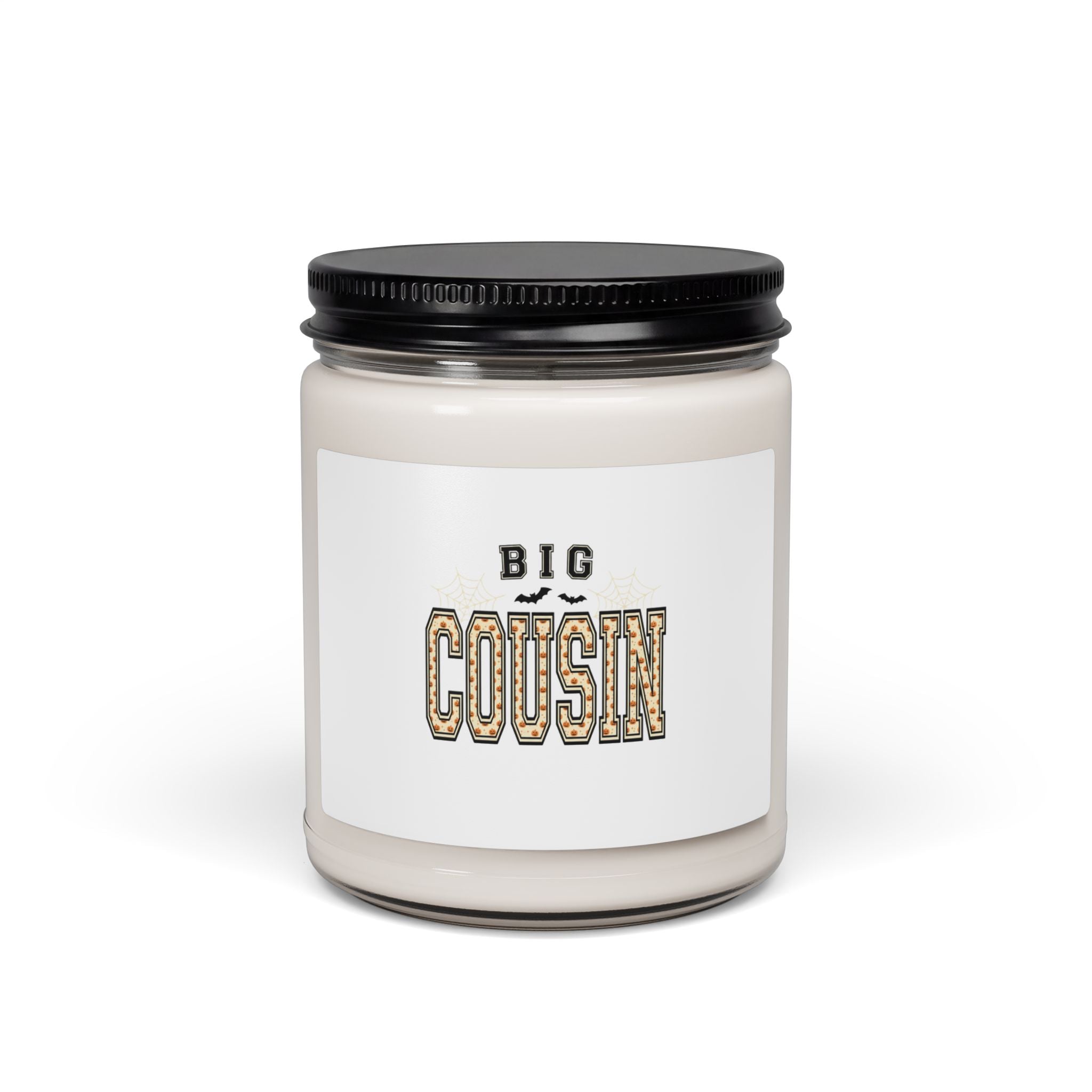 Big Cousin Candle, Halloween family name candle | spooky letters soy jar