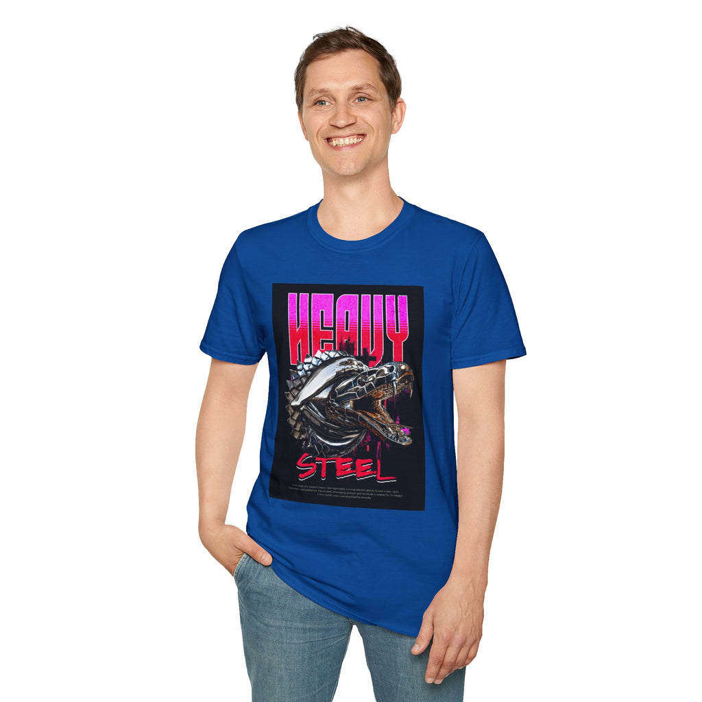 Heavy Steel T-Shirt — Retro Motorcycle Skull Graphic Tee