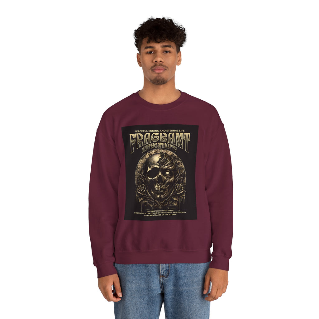 Skull & Roses Crewneck Sweatshirt — “Decrepit” Gothic Graphic
