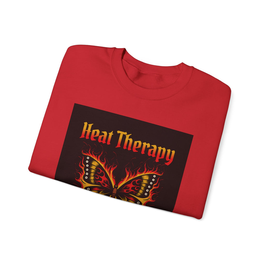 Heat Therapy Crewneck Sweatshirt — Butterfly Flame Graphic