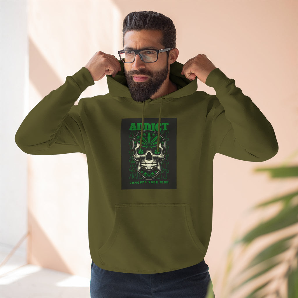 Skull & Snake Hoodie — "Addict" Graphic Pullover