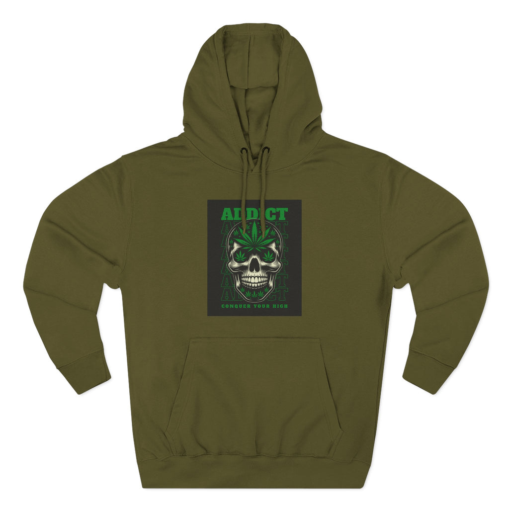 Skull & Snake Hoodie — "Addict" Graphic Pullover