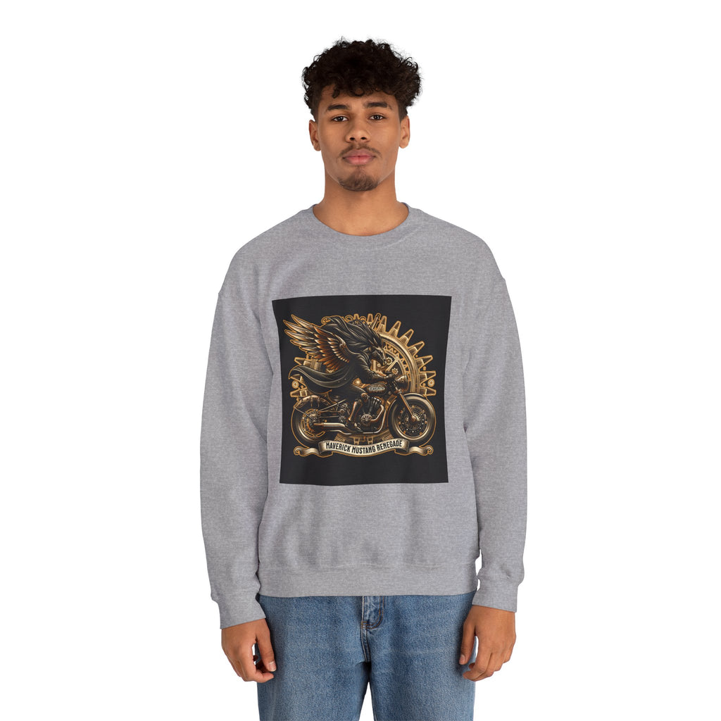Motorcycle Eagle Crewneck Sweatshirt – "Liberty Rider" Vintage Biker Graphic
