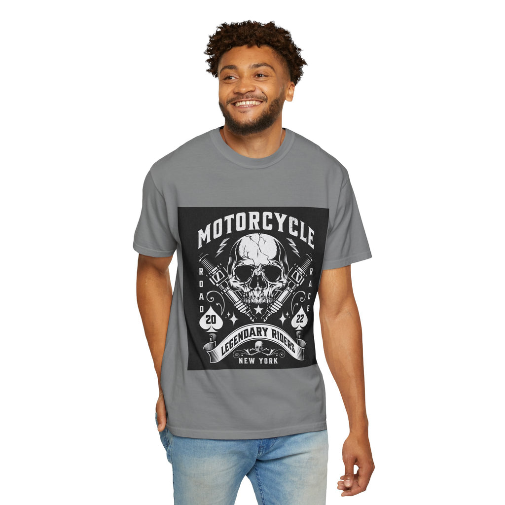 Motorcycle Skull Tee — "Legendary Riders" Vintage Biker Graphic T-Shirt