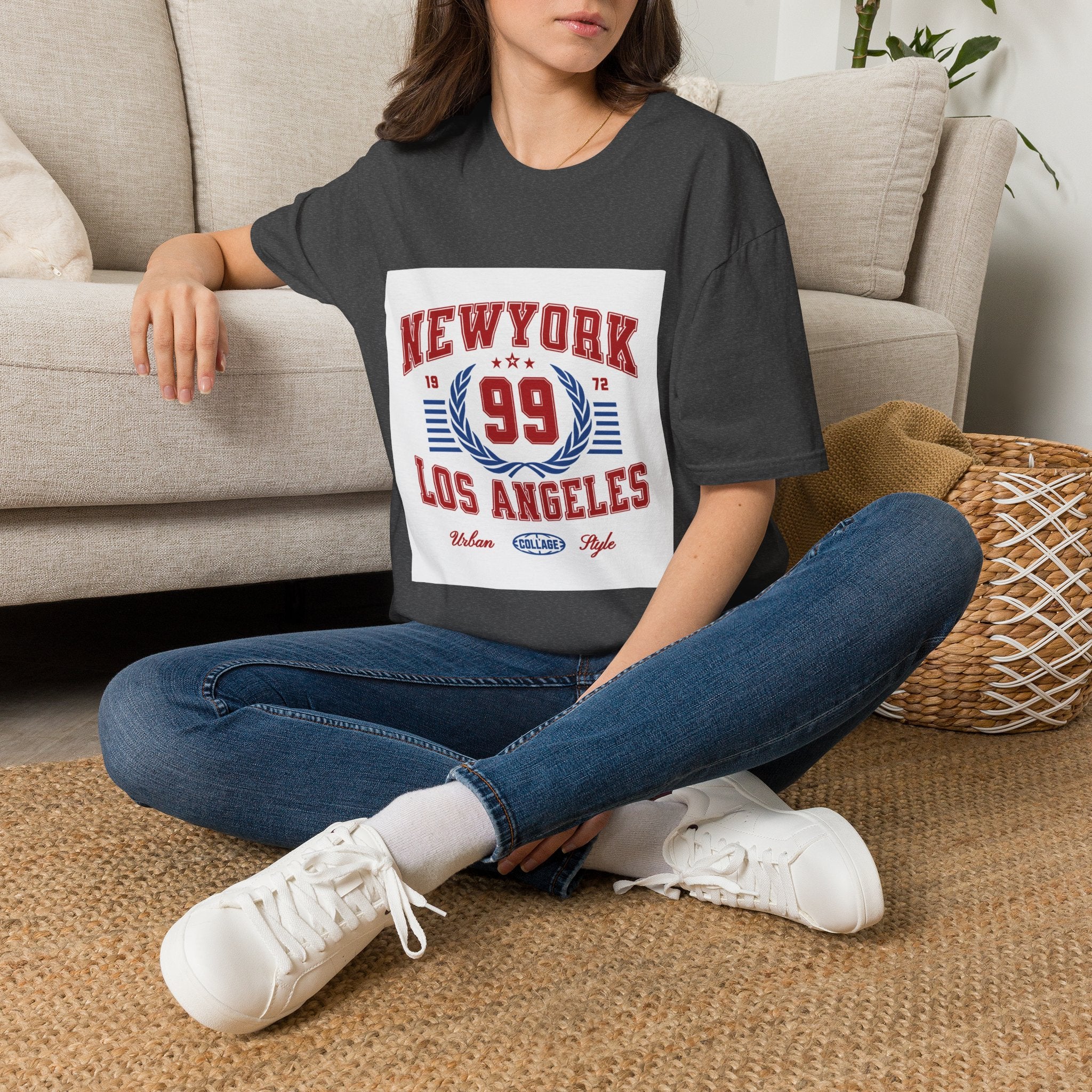 New York 99 Vintage Sports Tee — Collegiate Graphic T-Shirt