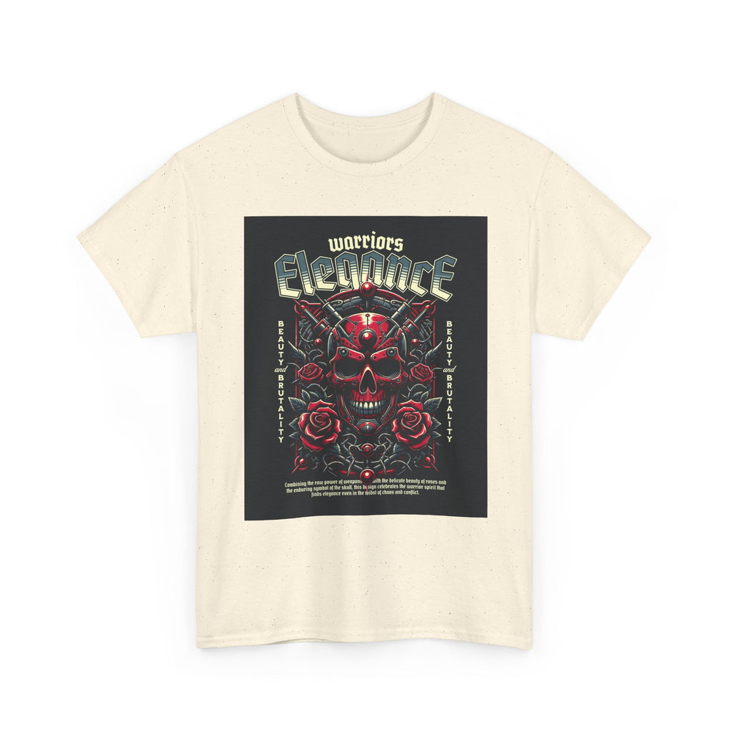 Warriors Electric Skull T‑Shirt — Red Skull & Roses Rock Graphic Tee