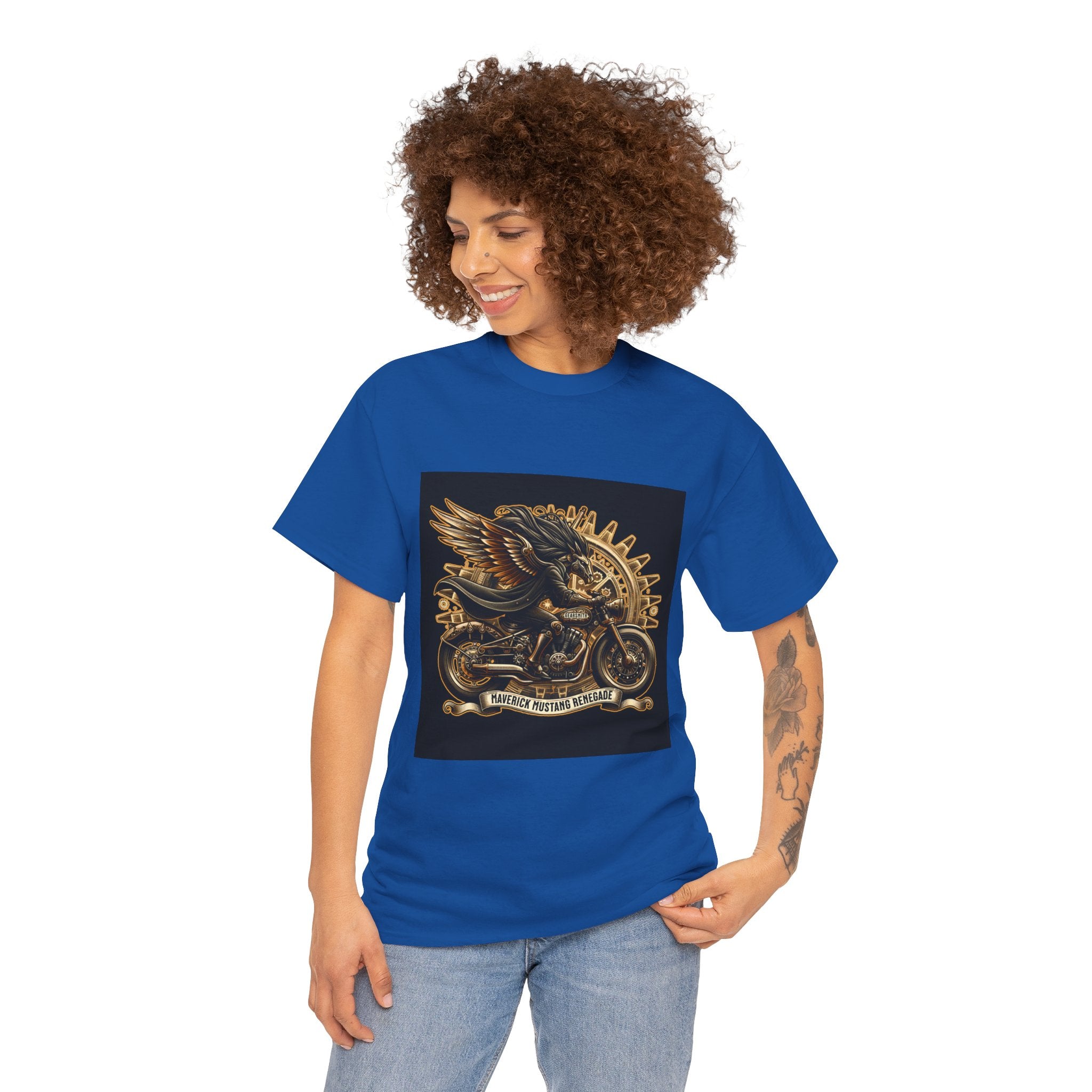 Vintage Winged Motorcycle Tee — "Ride Forever, Ride Free" Biker T-Shirt