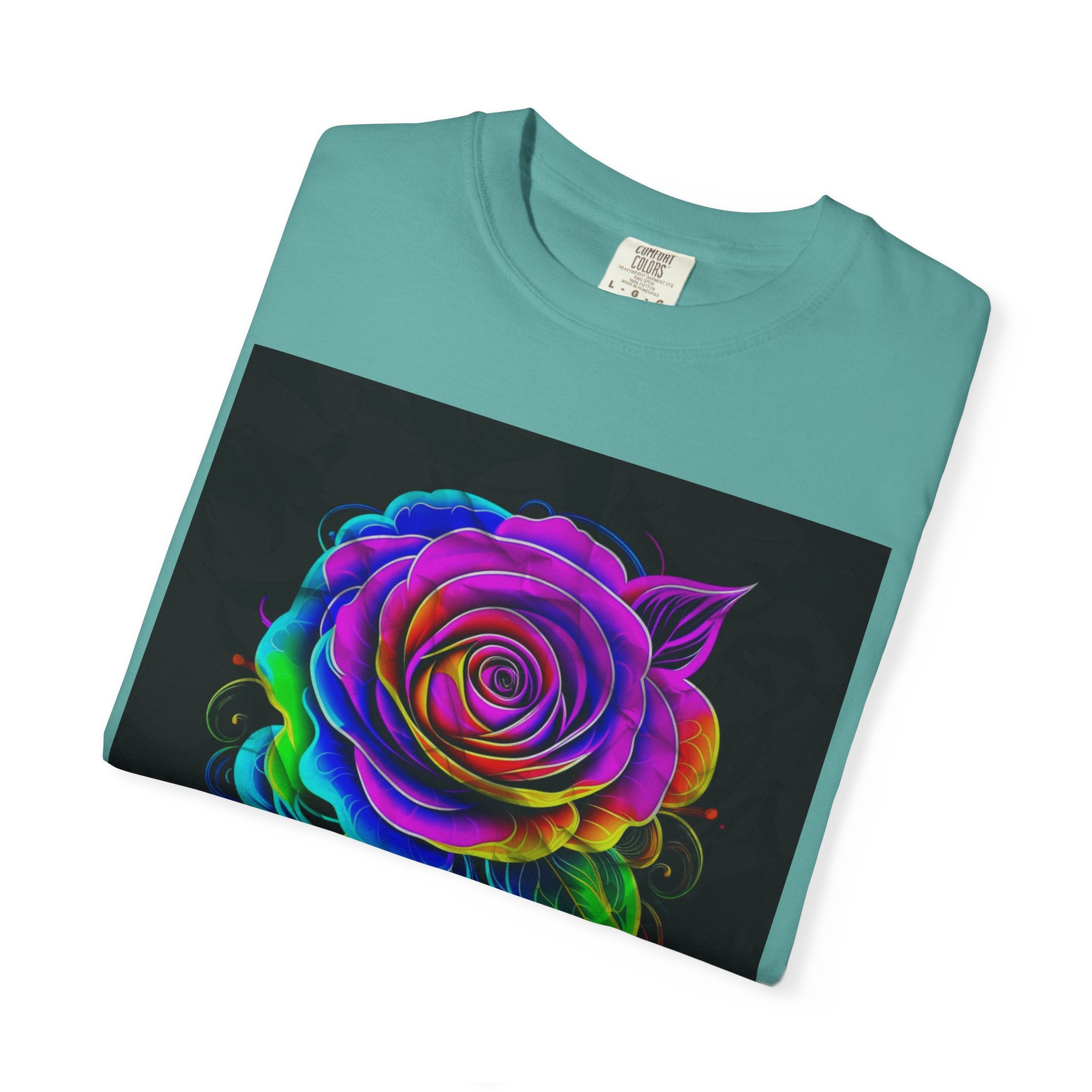 Fragrant Rainbow Rose T-Shirt — Vibrant Floral Graphic Tee