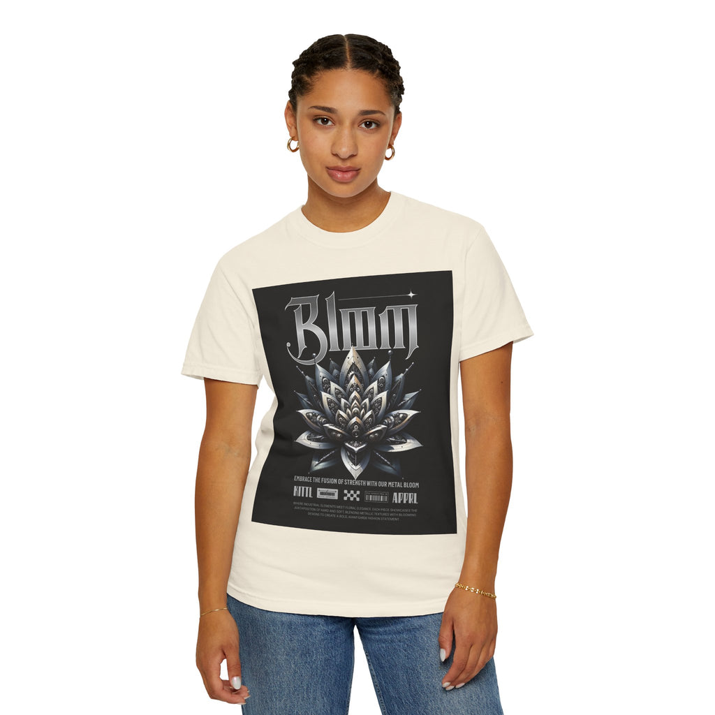 Metal Lotus Graphic T-Shirt — "Bloom" Gothic Band Poster Tee