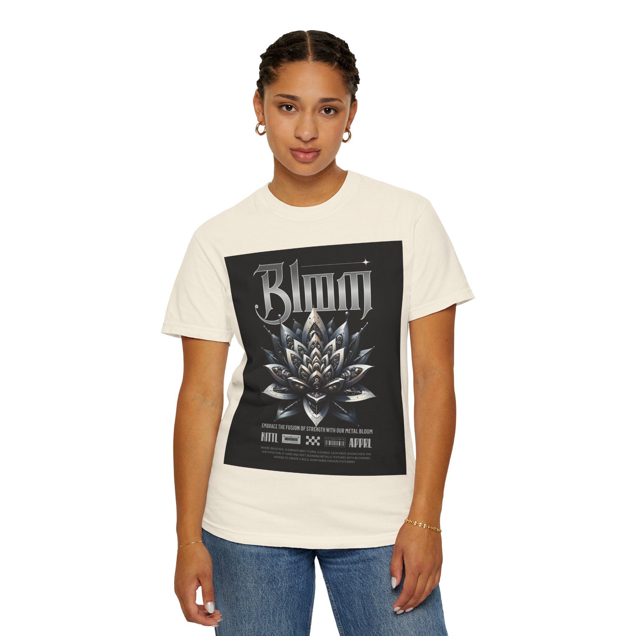 Metal Lotus Graphic T-Shirt — "Bloom" Gothic Band Poster Tee