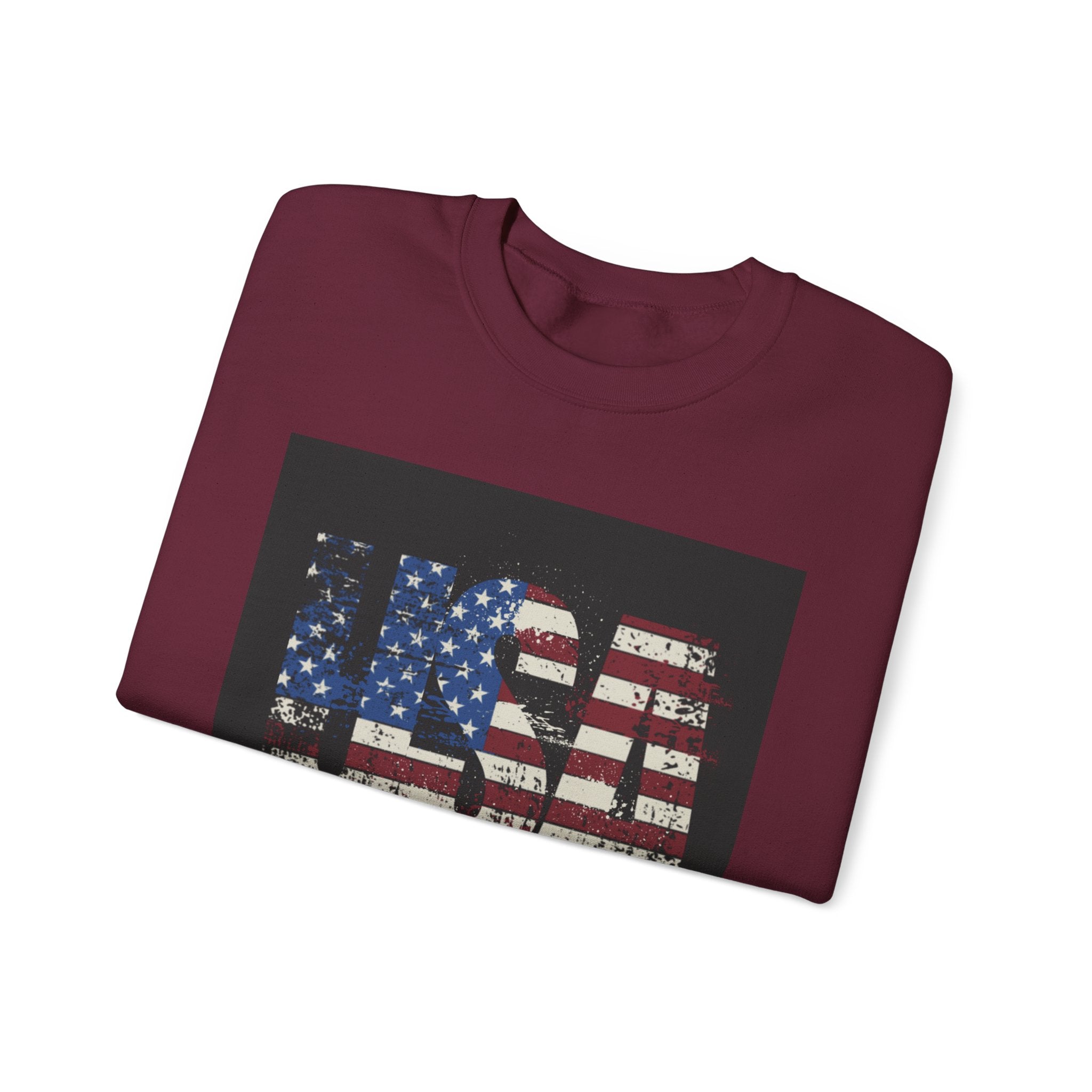 Made in America Flag Crewneck Sweatshirt — USA Vintage Patriotic Pullover