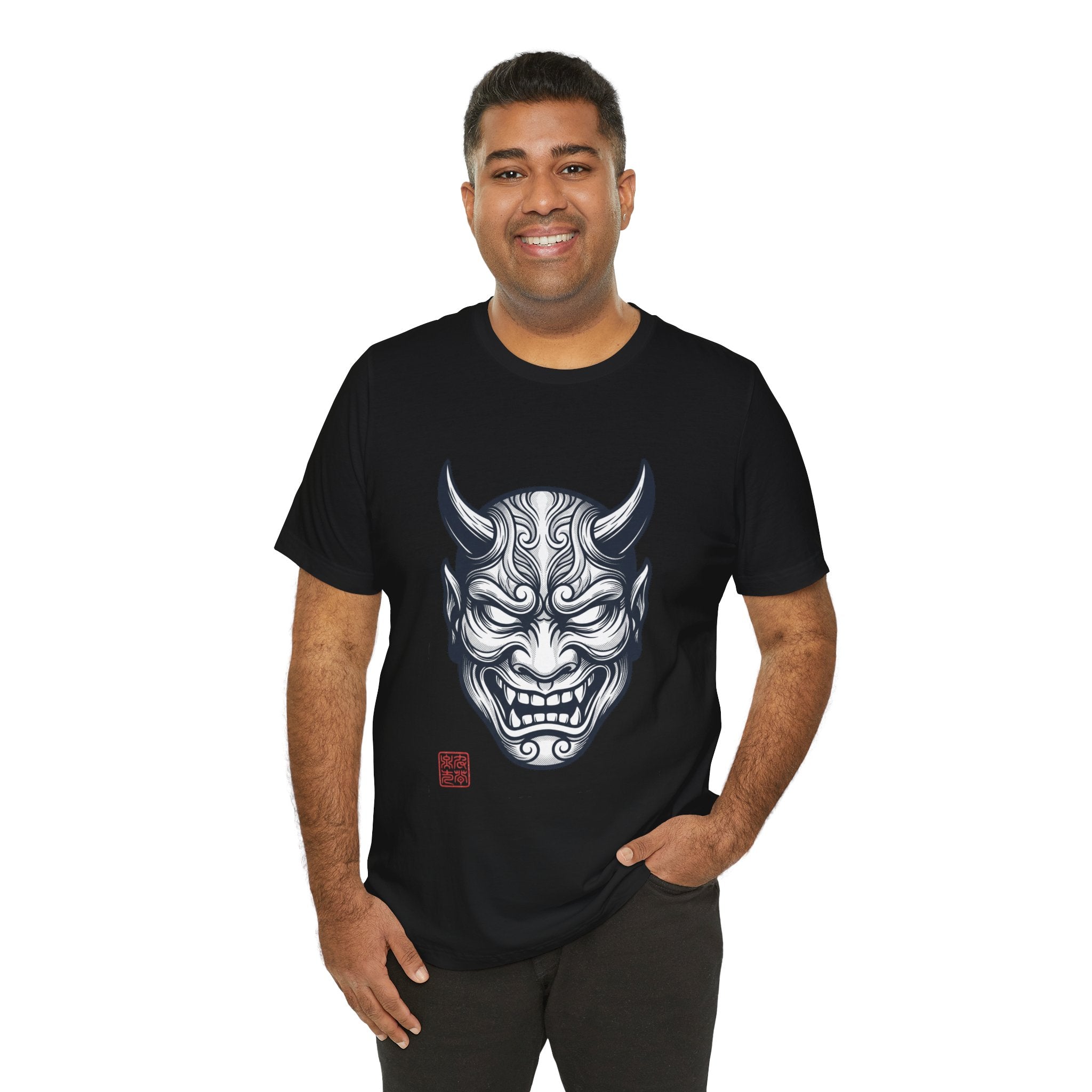 Demon Hannya Mask T‑Shirt — Japanese Oni Tattoo Graphic Tee