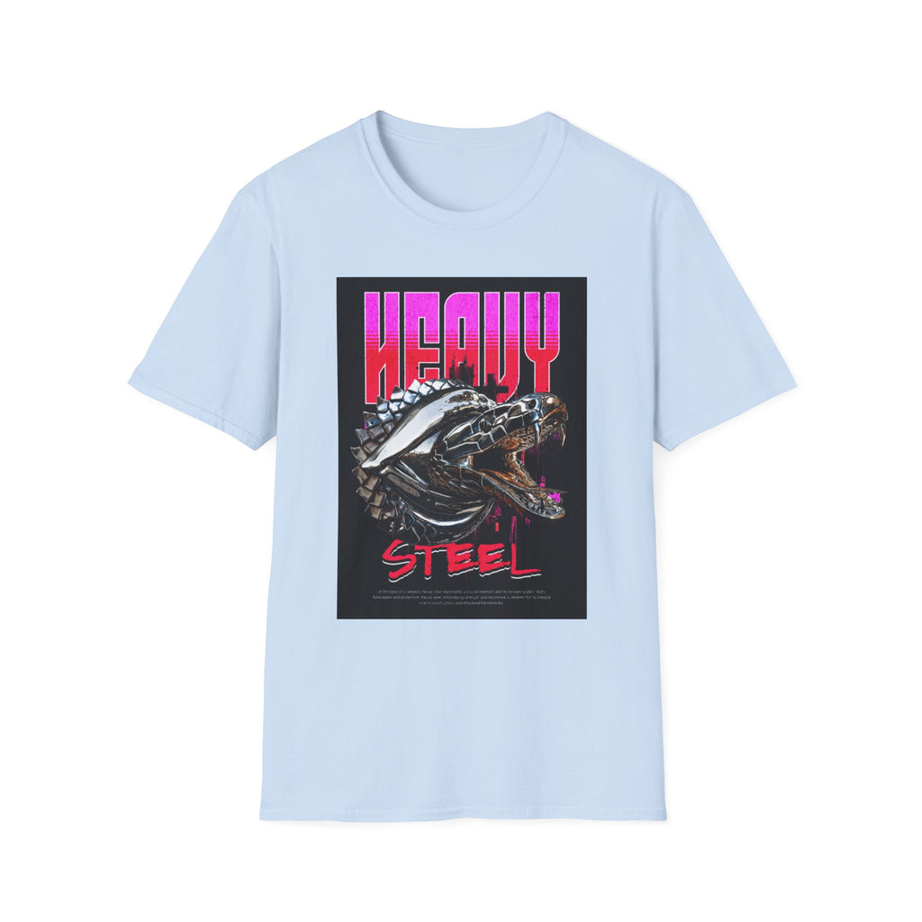 Heavy Steel T-Shirt — Retro Motorcycle Skull Graphic Tee