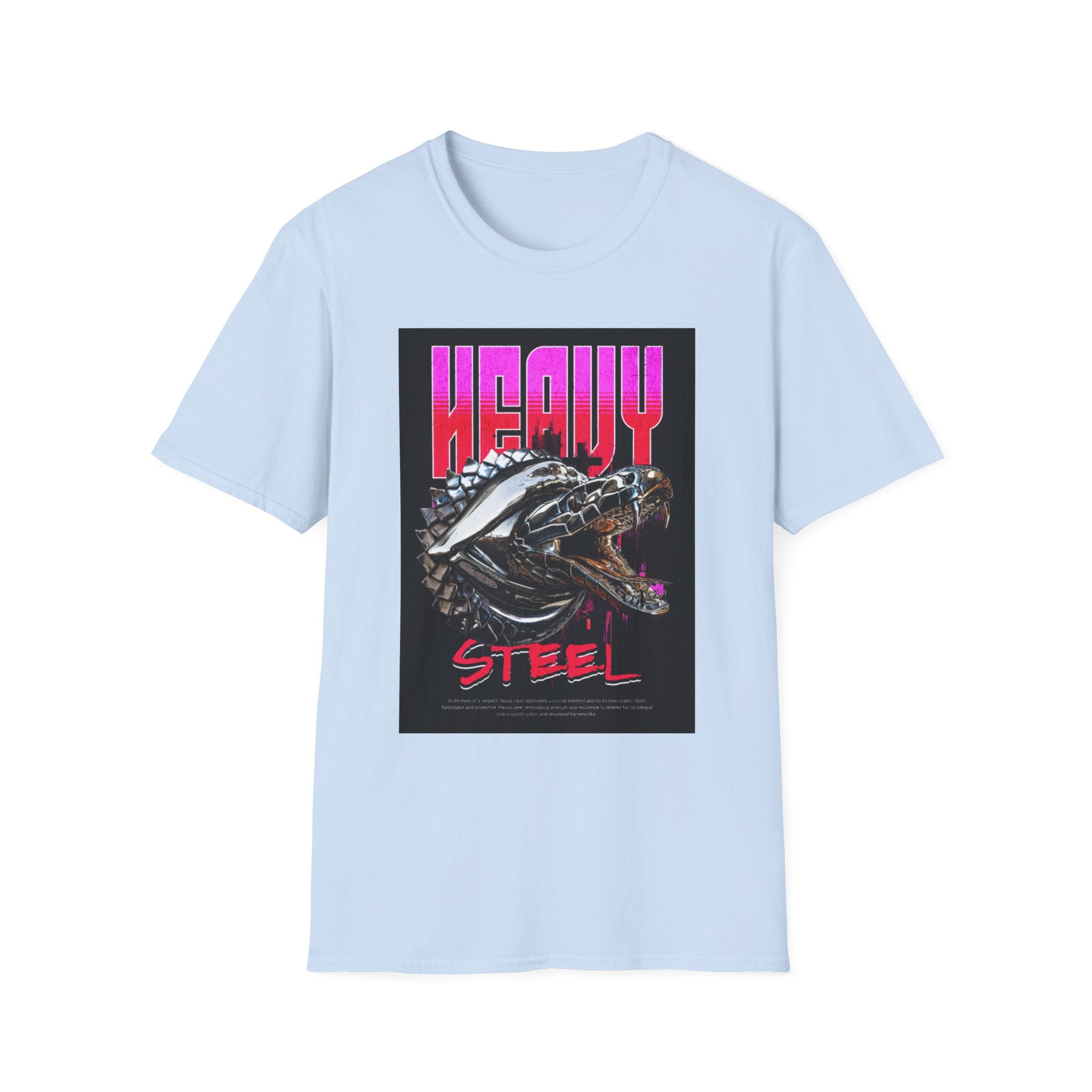 Heavy Steel T-Shirt — Retro Motorcycle Skull Graphic Tee