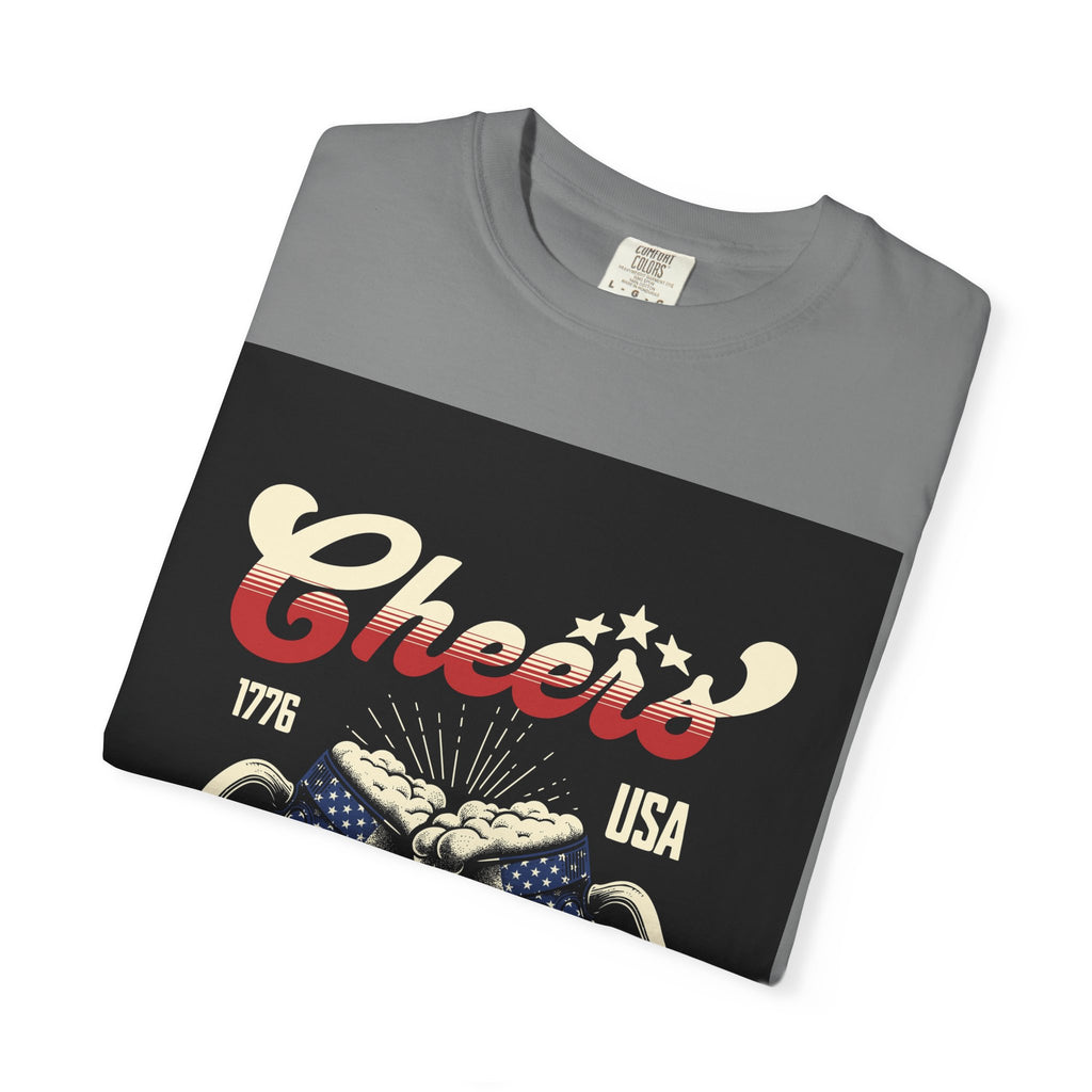 Cheers USA T-Shirt — Patriotic Beer Mugs Graphic Tee (1776)