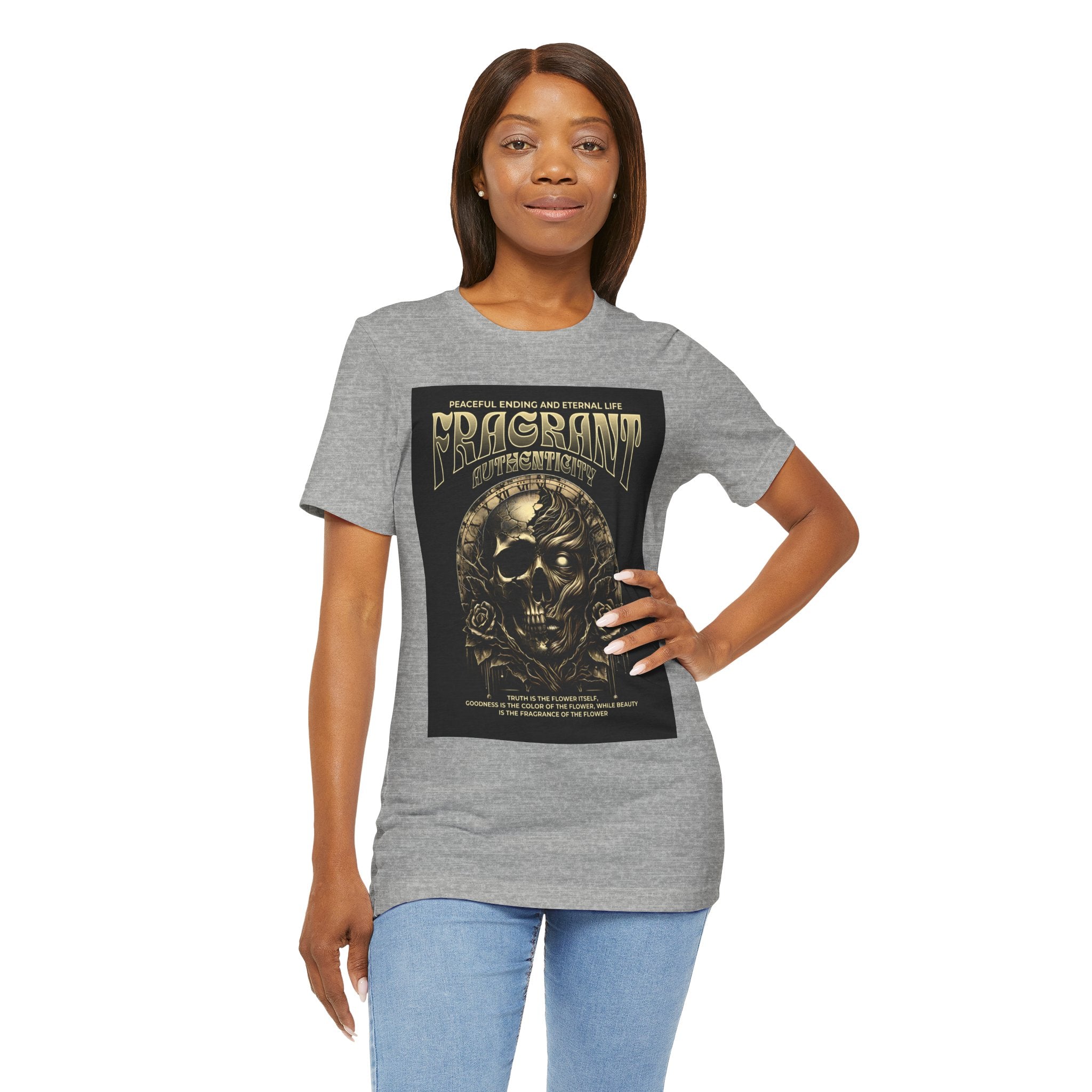 Skull & Roses Graphic Tee — "Fragrant" Vintage Gothic Band Shirt